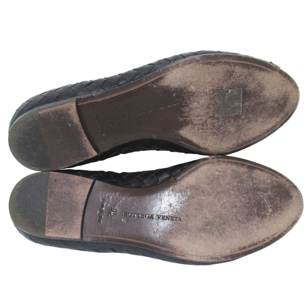 Bottega Veneta Bottega Veneta Bottega Veneta Intrecciato Leather Flat Open Toe Pumps Leather Shoes DUTY FREE for USA Size ONE SIZE - 8 Thumbnail