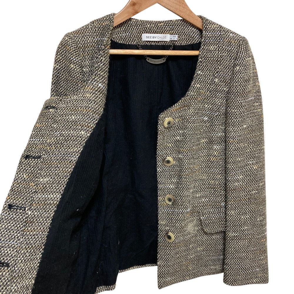 Chloe Chloe See By Chloe Tweed Jacket Dress Ensemble Textile Suits DUTY FREE for USA Size ONE SIZE - 5 Thumbnail