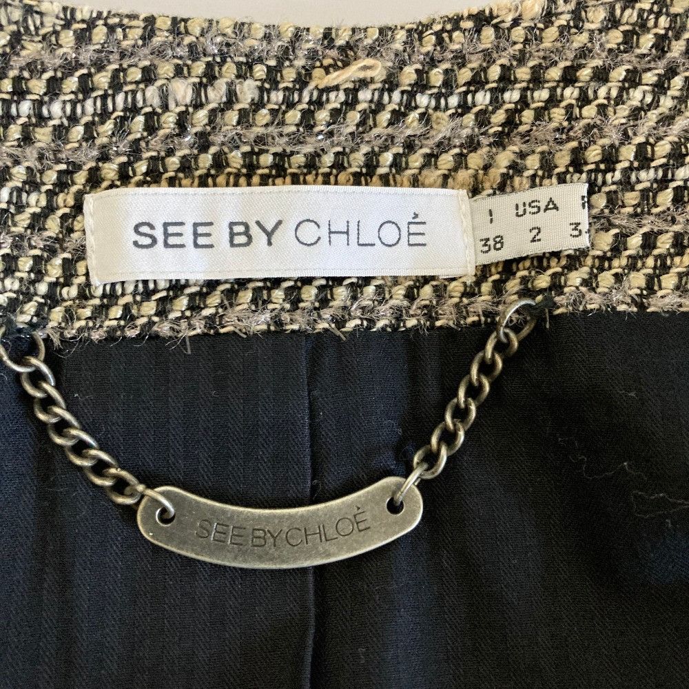 Chloe Chloe See By Chloe Tweed Jacket Dress Ensemble Textile Suits DUTY FREE for USA Size ONE SIZE - 6 Thumbnail