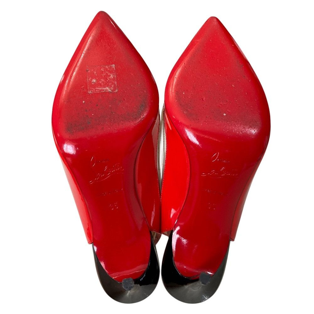 Christian Louboutin Christian Louboutin Christian Louboutin Patent Leather Slingback Pumps Leather Shoes DUTY FREE for USA Size ONE SIZE - 4 Thumbnail
