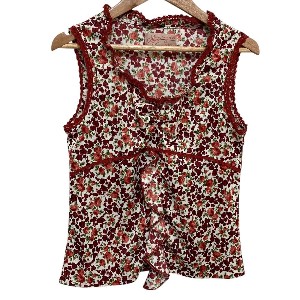 Other Other PINK HOUSE Flower Print Sleeveless Blouse Cardigan Set Textile Tops DUTY FREE for USA Size ONE SIZE - 11 Thumbnail