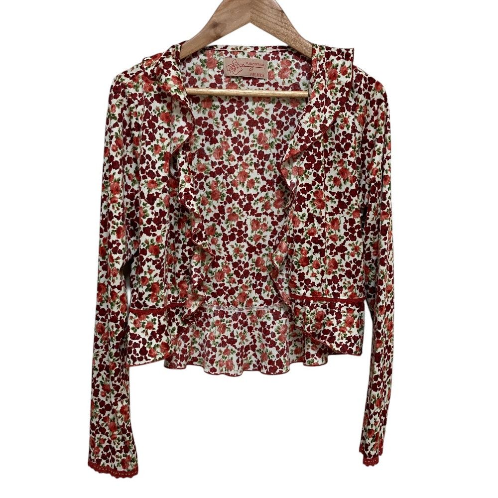 Other Other PINK HOUSE Flower Print Sleeveless Blouse Cardigan Set Textile Tops DUTY FREE for USA Size ONE SIZE - 5 Thumbnail