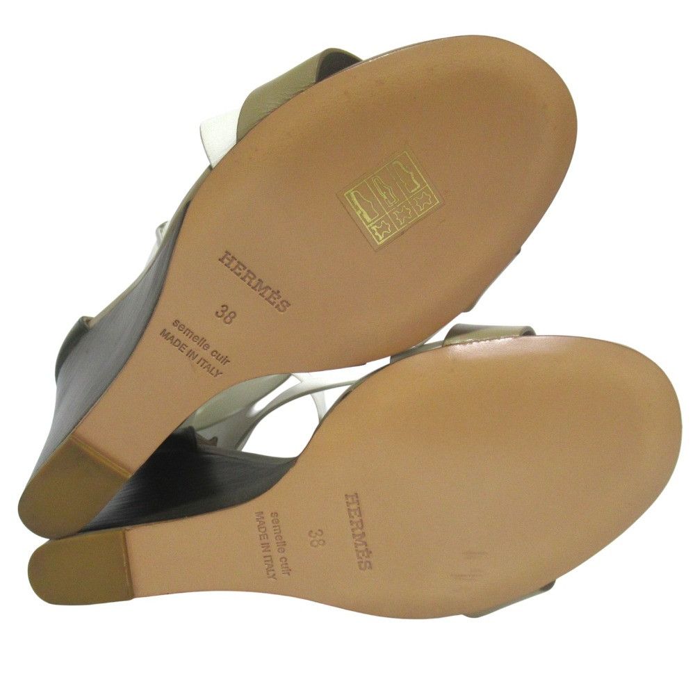 Hermes Hermes Hermes Leather Wedge Sandals Leather Shoes DUTY FREE for USA Size ONE SIZE - 8 Thumbnail