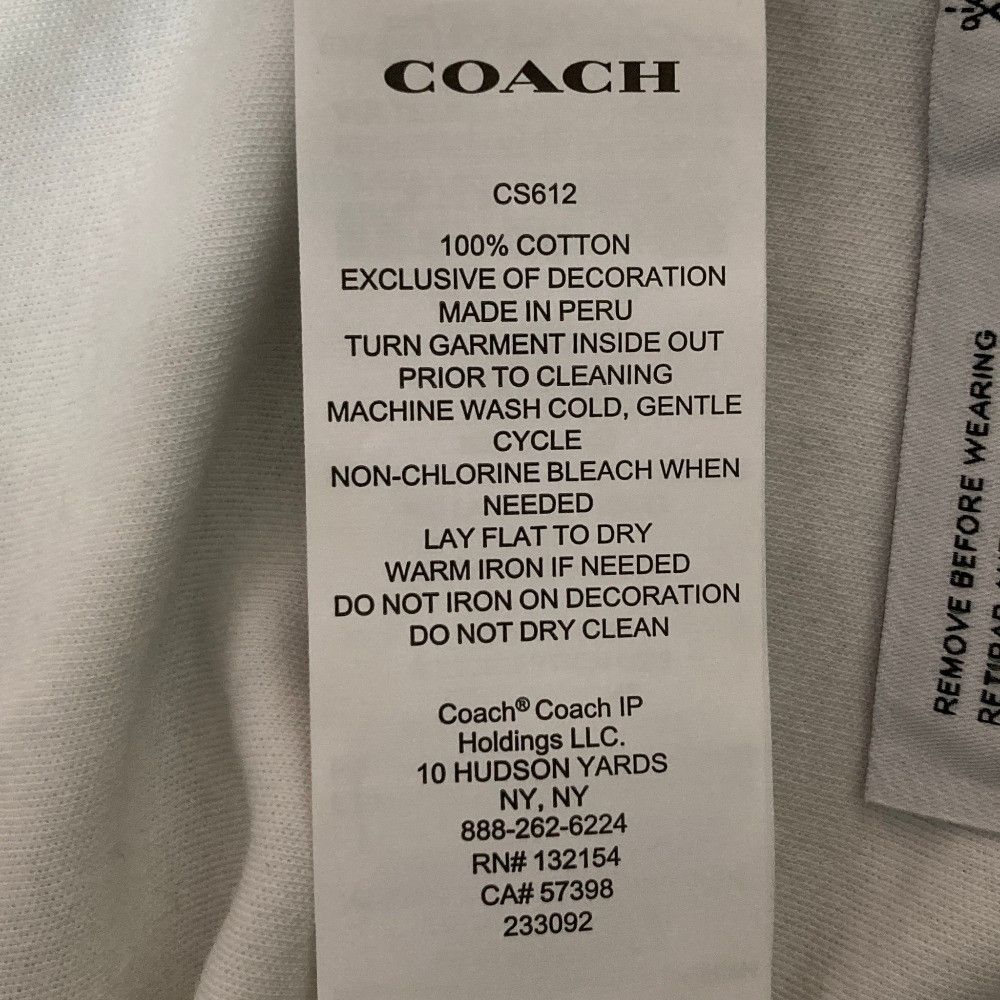 Coach Coach Coach Cotton Crewneck T Shirt Textile T-Shirts CS612 DUTY FREE for USA Size ONE SIZE - 5 Thumbnail