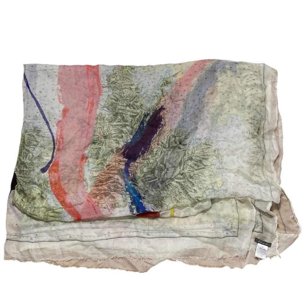 Other Other Faliero Sarti Silk Blend Map Pattern Scarf Textile Scarf DUTY FREE for USA Size ONE SIZE - 3 Thumbnail