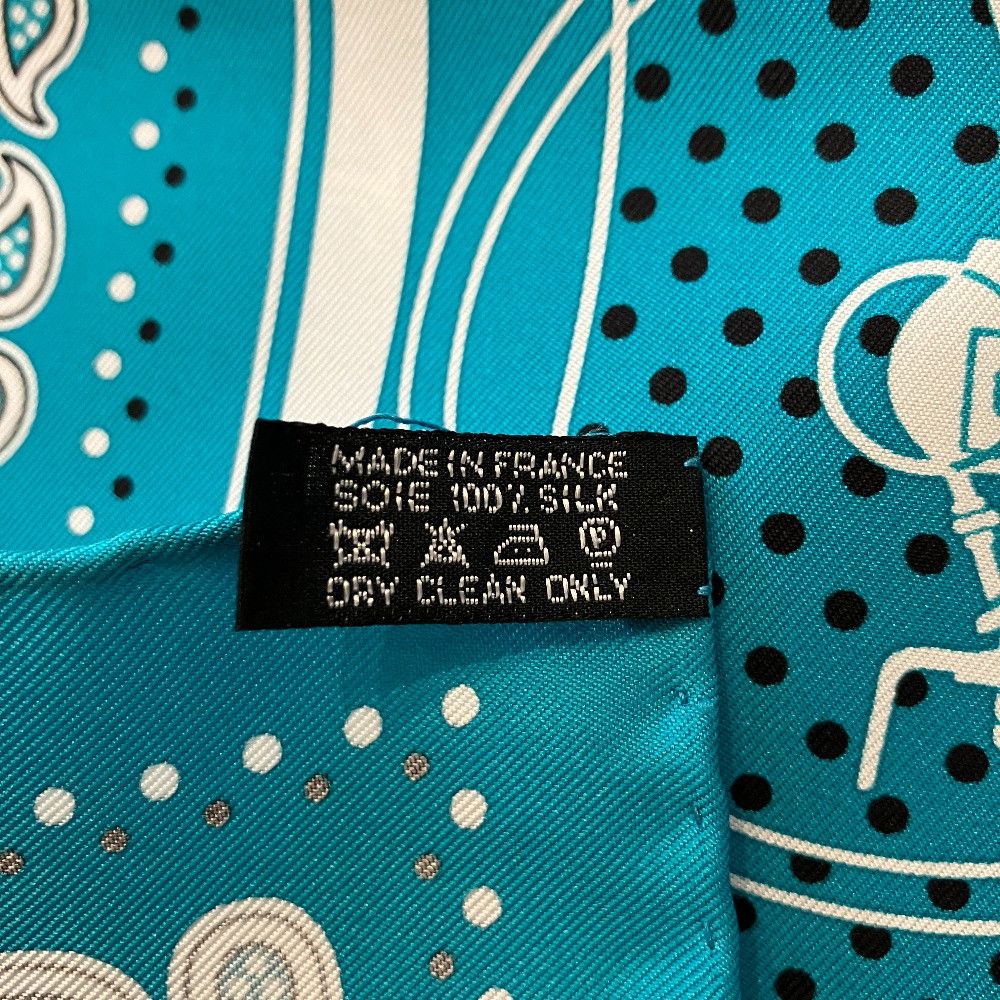 Hermes Hermes Hermes Carre55 Ex-Libris Turquoise Scarf Textile Scarf DUTY FREE for USA Size ONE SIZE - 5 Thumbnail