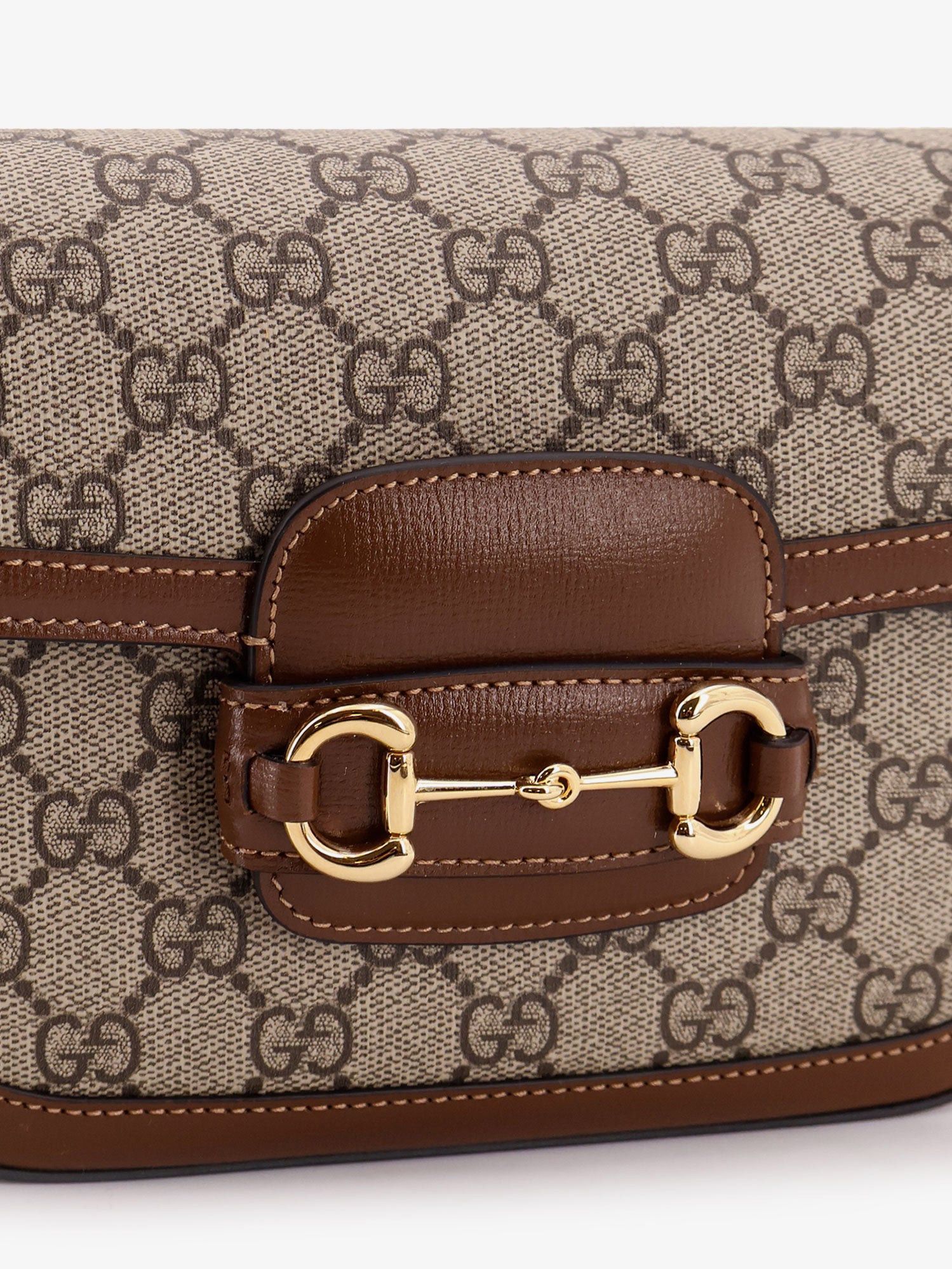 Gucci Coated Canvas Gucci Horsebit 1955 Crossbody Bag With Gg Supreme Motif Size ONE SIZE - 4 Thumbnail