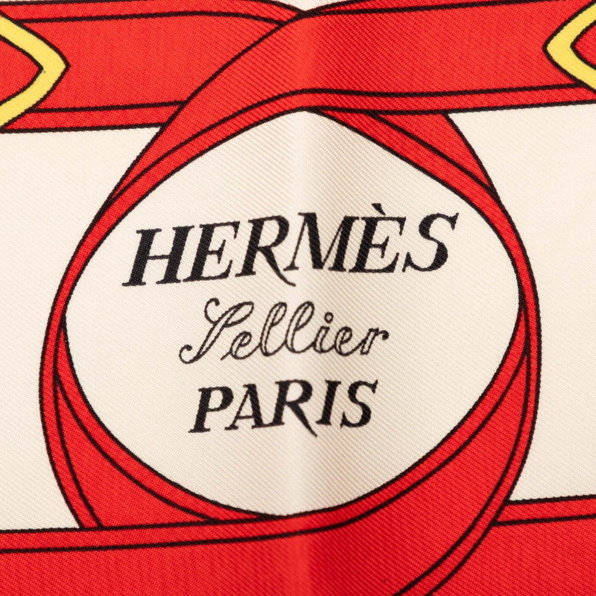 Hermes Hermes Carre 90 Eperon d’or (Golden Spur) Scarf/Muffler, Navy Multicolor Silk, Women's. Size ONE SIZE - 6 Thumbnail