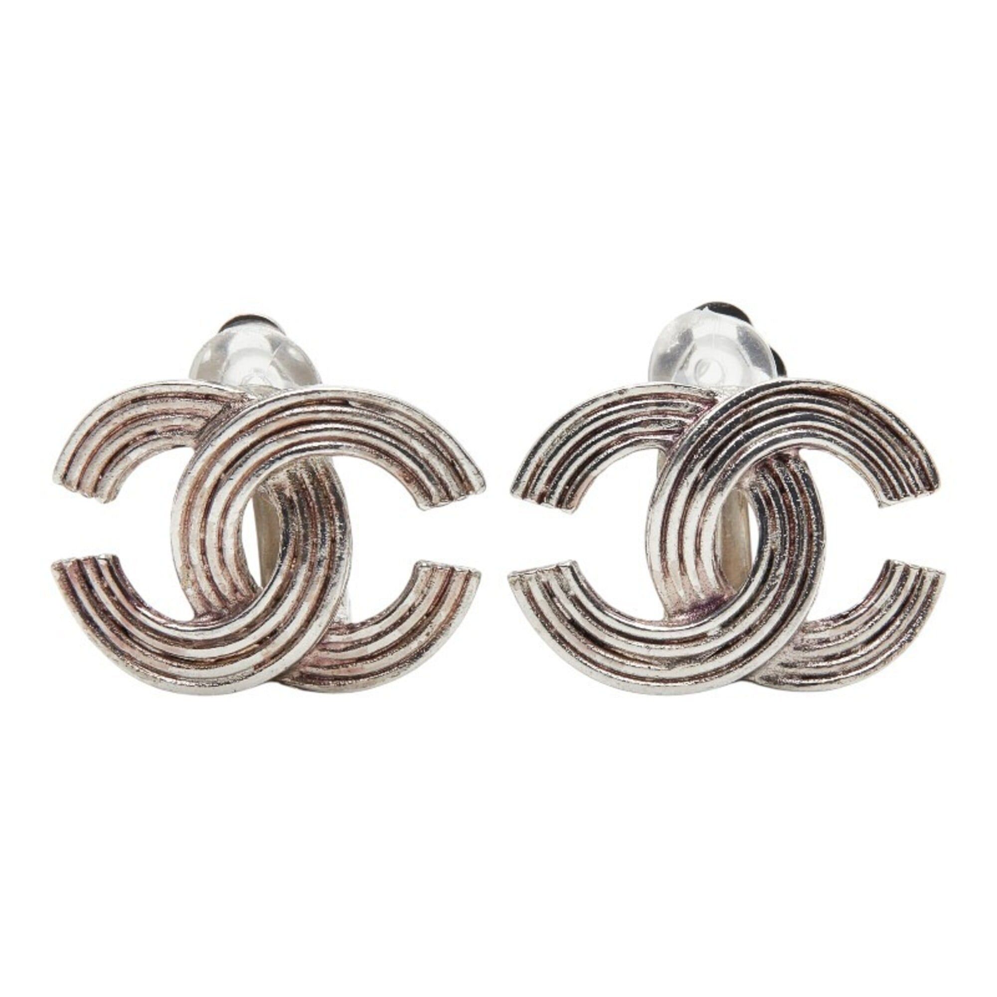 Chanel Chanel Coco Mark Logo Earrings, 00A Engraving, Silver Metal, Women's CHANEL Size ONE SIZE - 2 Thumbnail