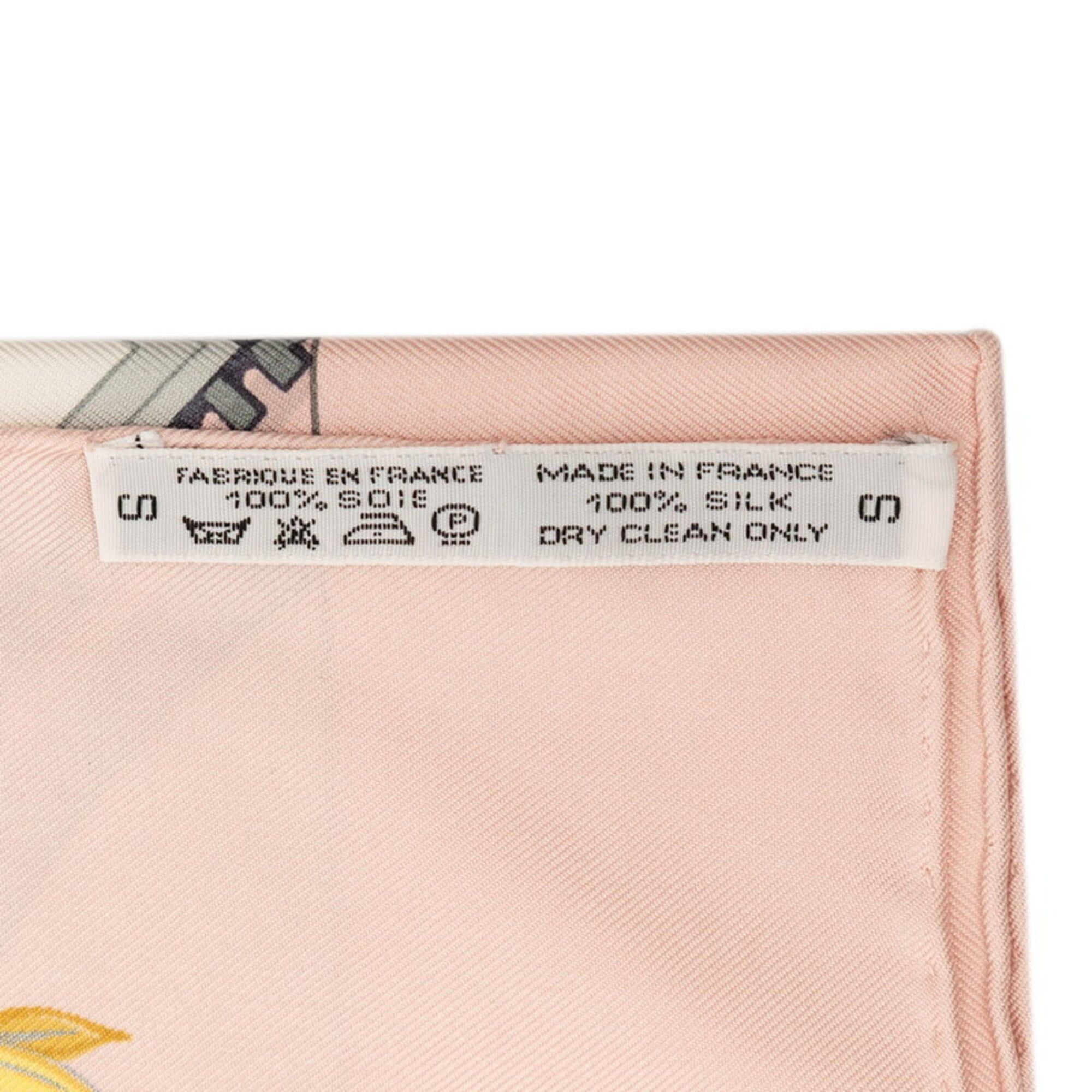 Hermes Hermes Carre 90 Bordeaux Porte Oceane (City Entrance) Scarf/Muffler, Pink Multicolor Silk, Women's HERMES Size ONE SIZE - 8 Thumbnail