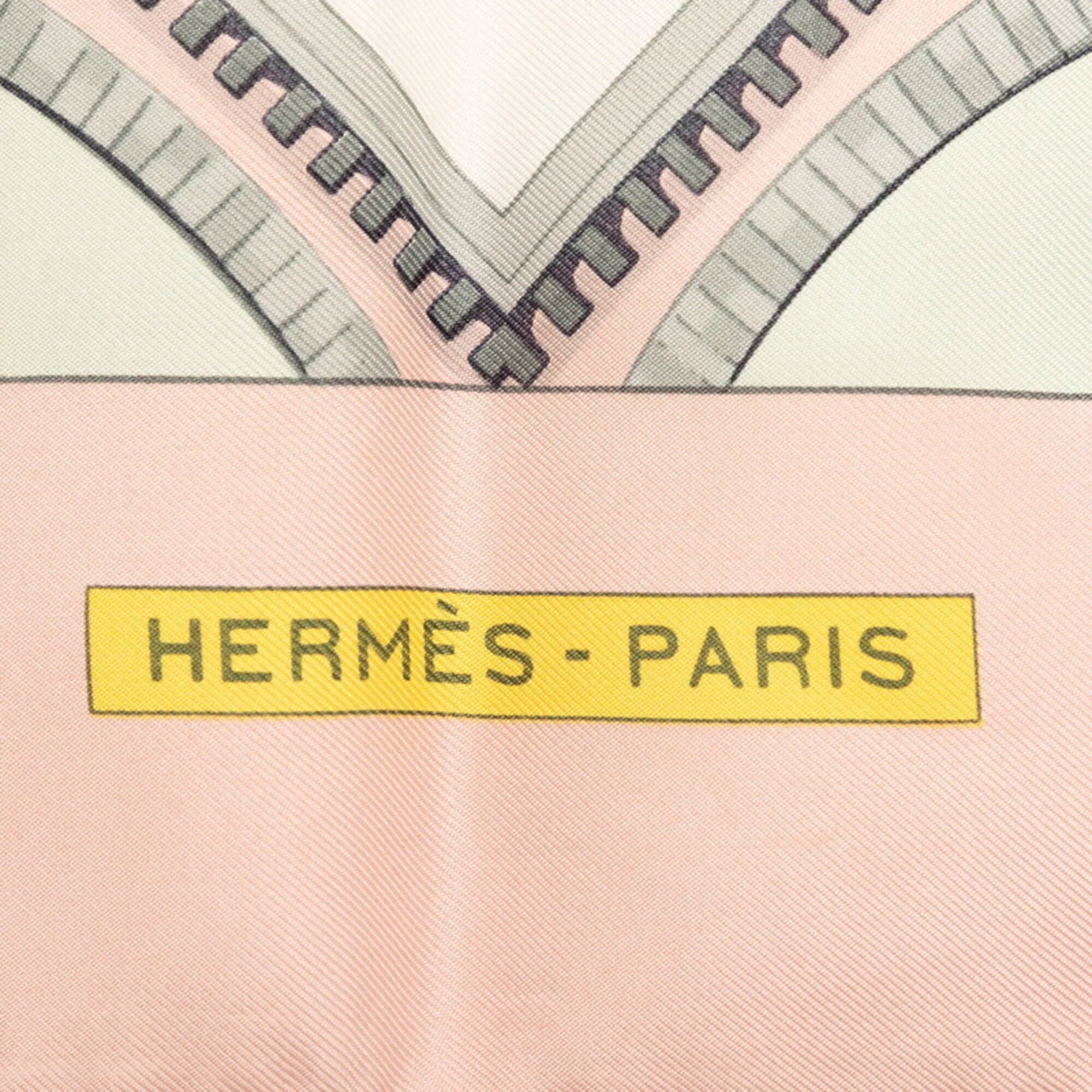 Hermes Hermes Carre 90 Bordeaux Porte Oceane (City Entrance) Scarf/Muffler, Pink Multicolor Silk, Women's HERMES Size ONE SIZE - 7 Thumbnail