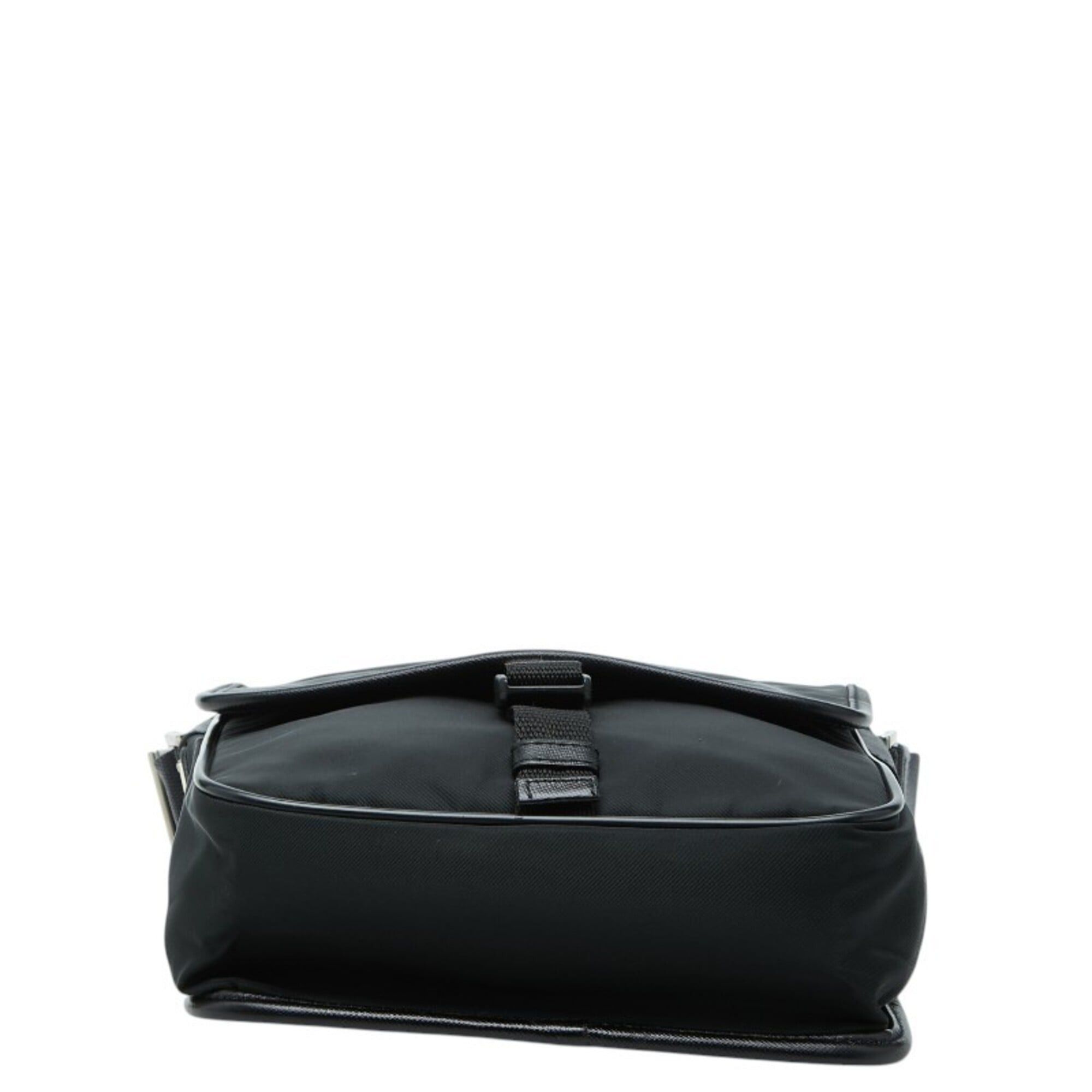 Prada Prada Triangle Logo Plate Crossbody Shoulder Bag, Black Nylon Leather, Women's PRADA Size ONE SIZE - 3 Thumbnail