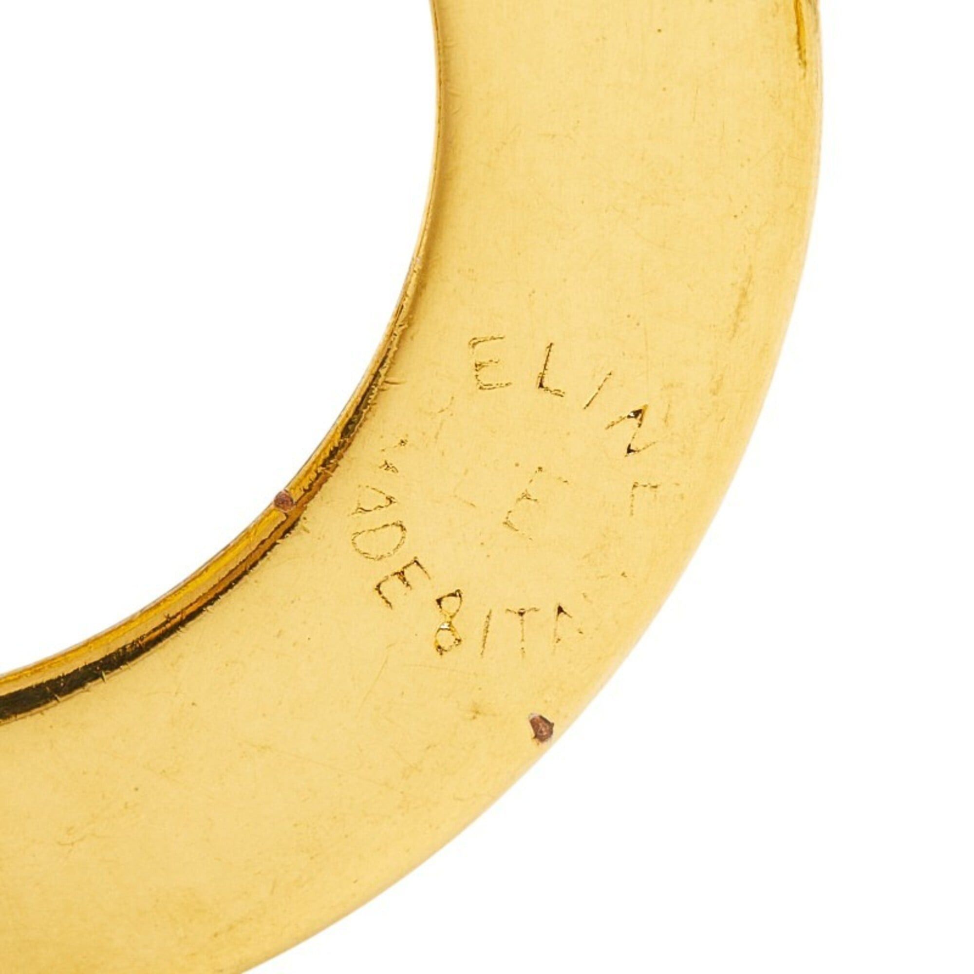 Celine Celine Logo Circle Round Earrings, Gold Plated, Women's CELINE Size ONE SIZE - 4 Thumbnail
