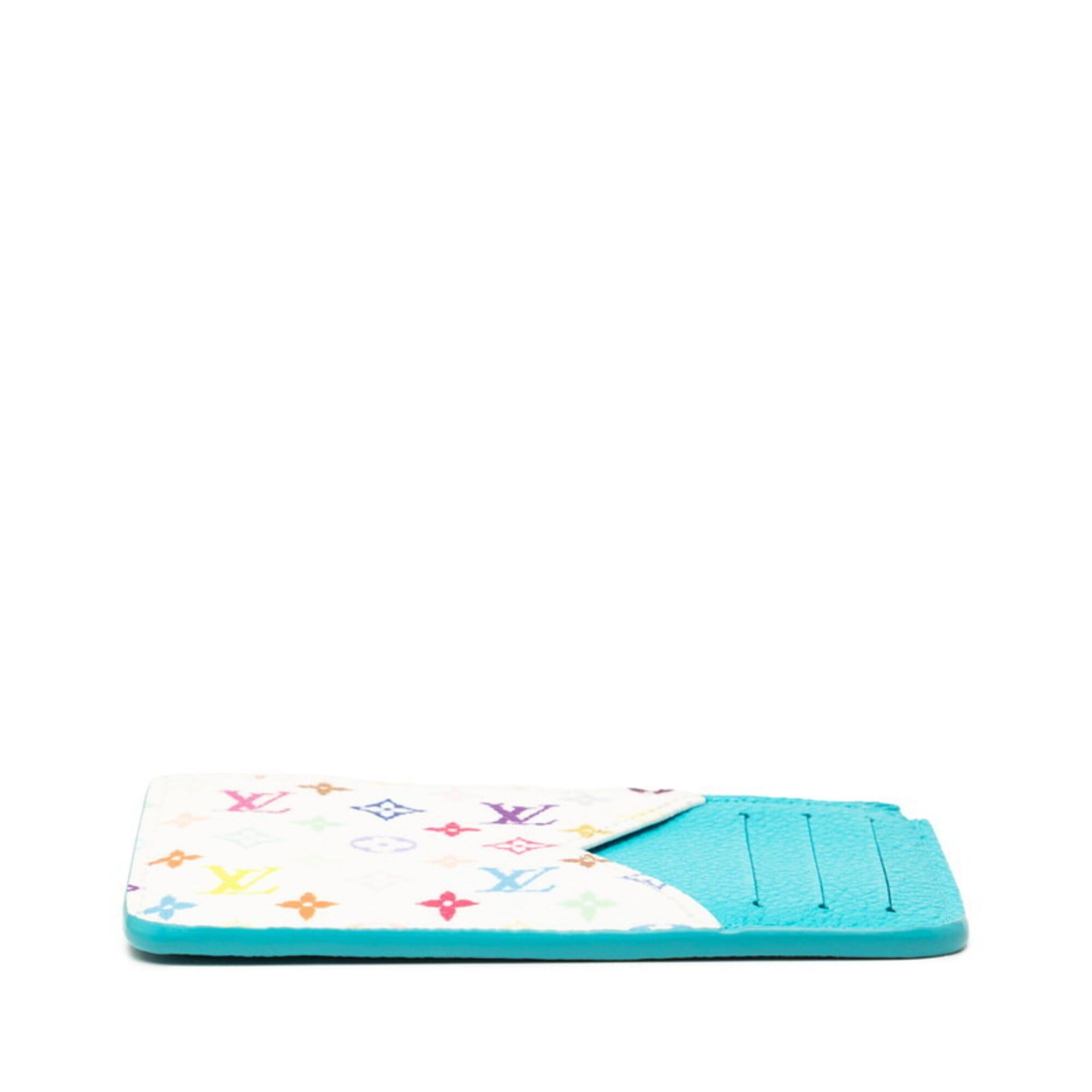 Louis Vuitton Louis Vuitton x Takashi Murakami Porte Cartes Romy Fragment Case Wallet/Coin Purse Pass M14171 Blue Multicolor Leather Women's LOUIS VUITTON Size ONE SIZE - 2 Thumbnail