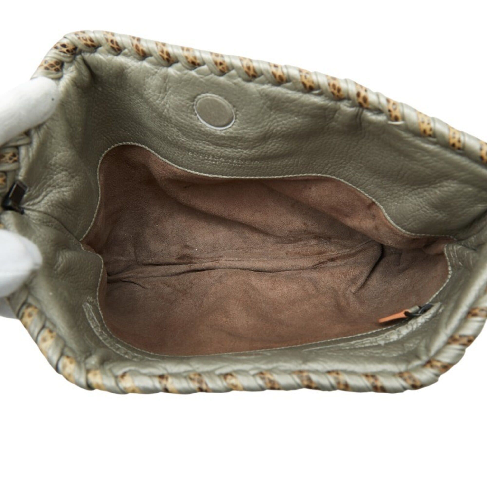 Bottega Veneta Bottega Veneta Clutch Bag, Second Gray Leather, Ayers, Women's BOTTEGAVENETA Size ONE SIZE - 7 Thumbnail