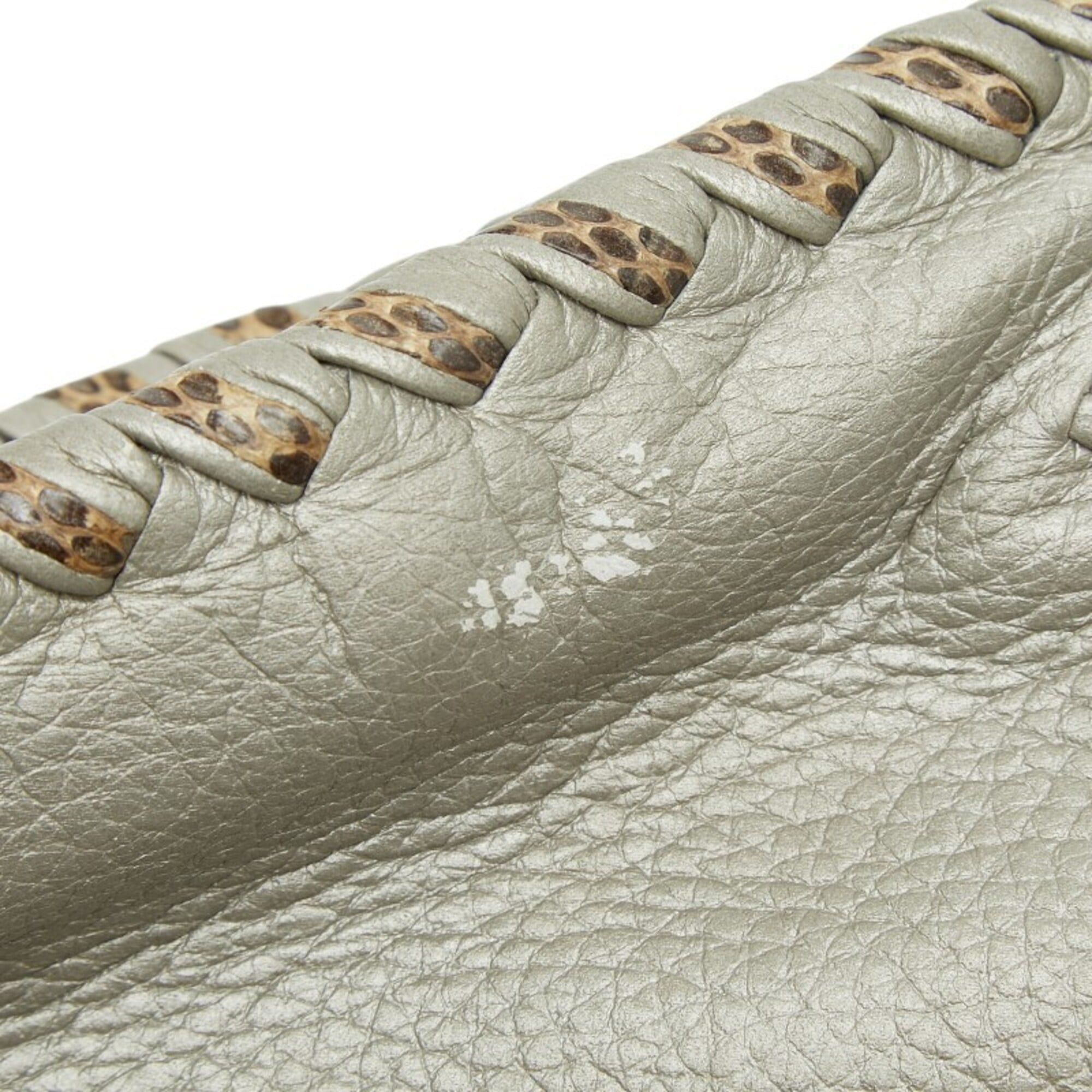 Bottega Veneta Bottega Veneta Clutch Bag, Second Gray Leather, Ayers, Women's BOTTEGAVENETA Size ONE SIZE - 6 Thumbnail