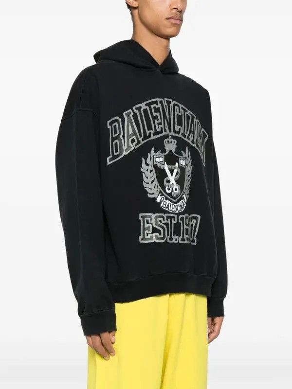 Balenciaga Diy College-Print Cotton Hoodie Size US M / EU 48-50 / 2 - 4 Thumbnail