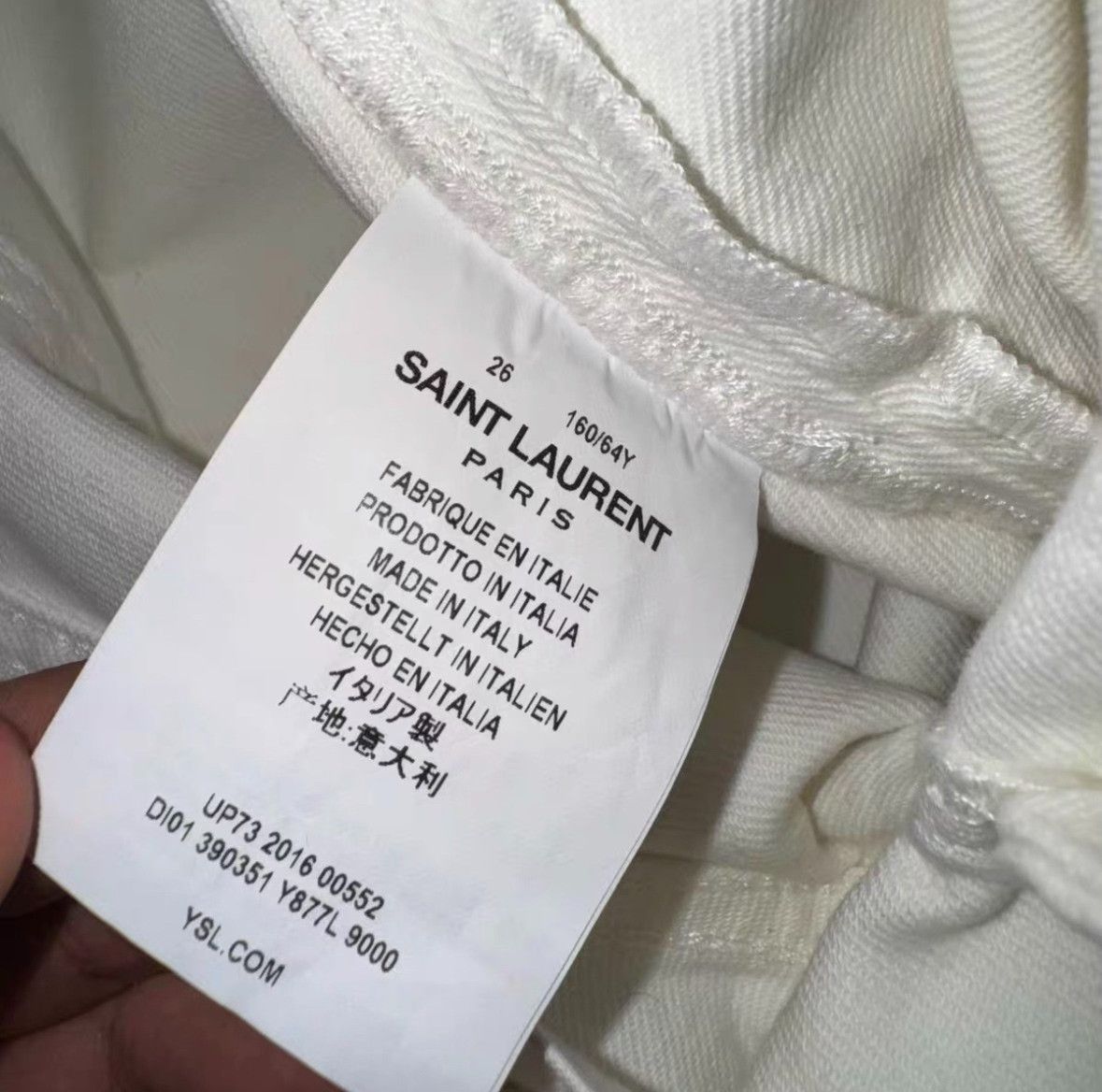 Saint Laurent Paris Saint Laurent SLP 16AW White Basic Jeans Size 26" / US 2 / IT 38 - 4 Thumbnail