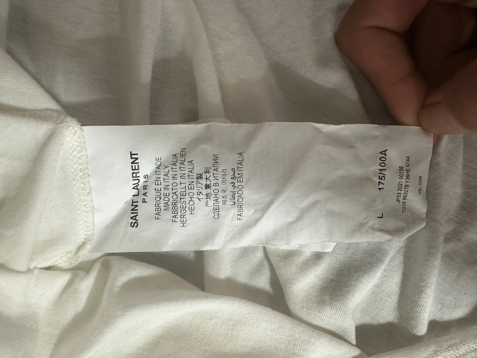 Saint Laurent Paris Saint Laurent SLP Reverse Logo T-Shirt Size US L / EU 52-54 / 3 - 3 Thumbnail