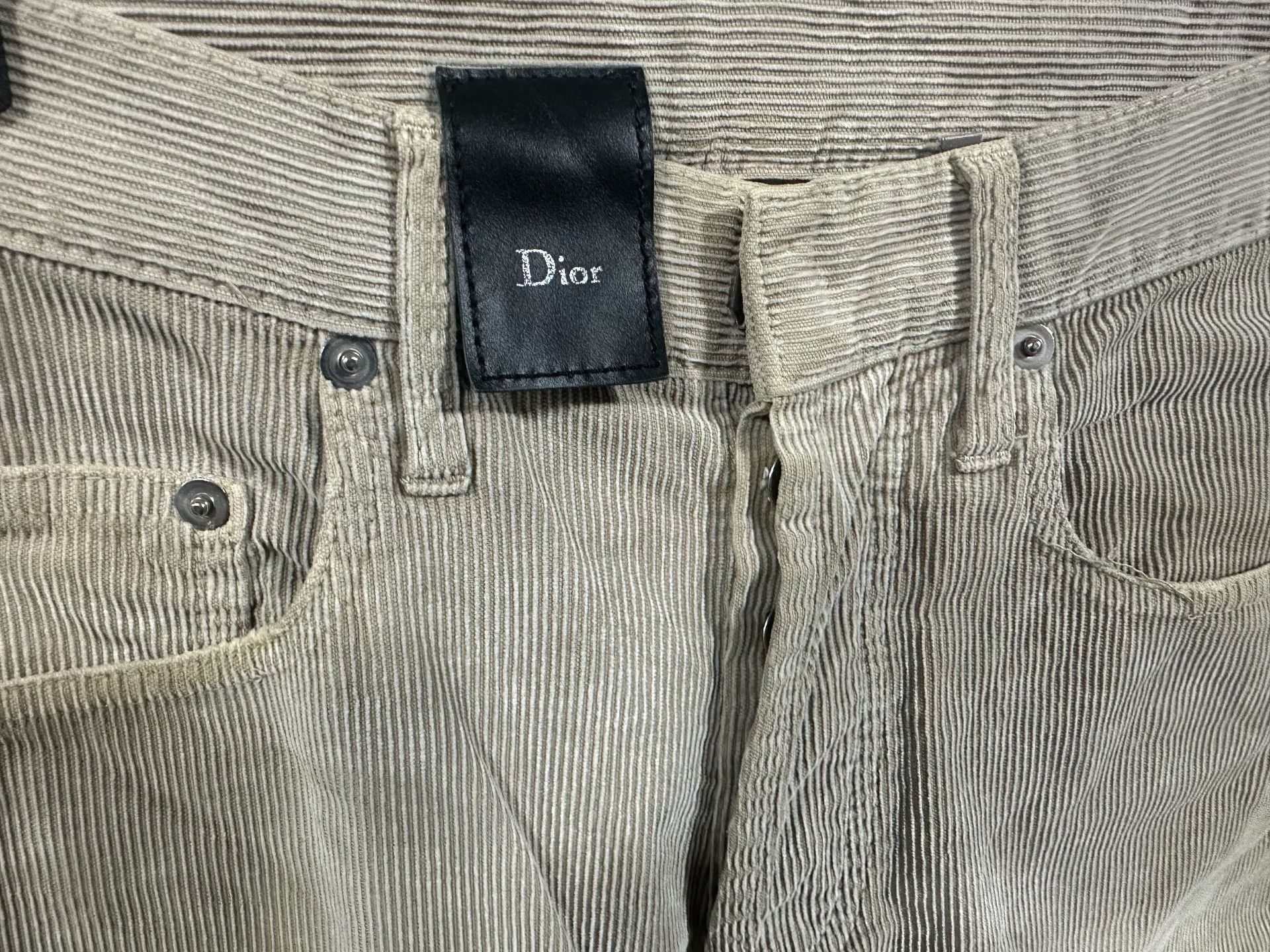 Hedi Slimane Dior Homme 04AW Beige Corduroy Pants Size US 26 / EU 42 - 3 Thumbnail