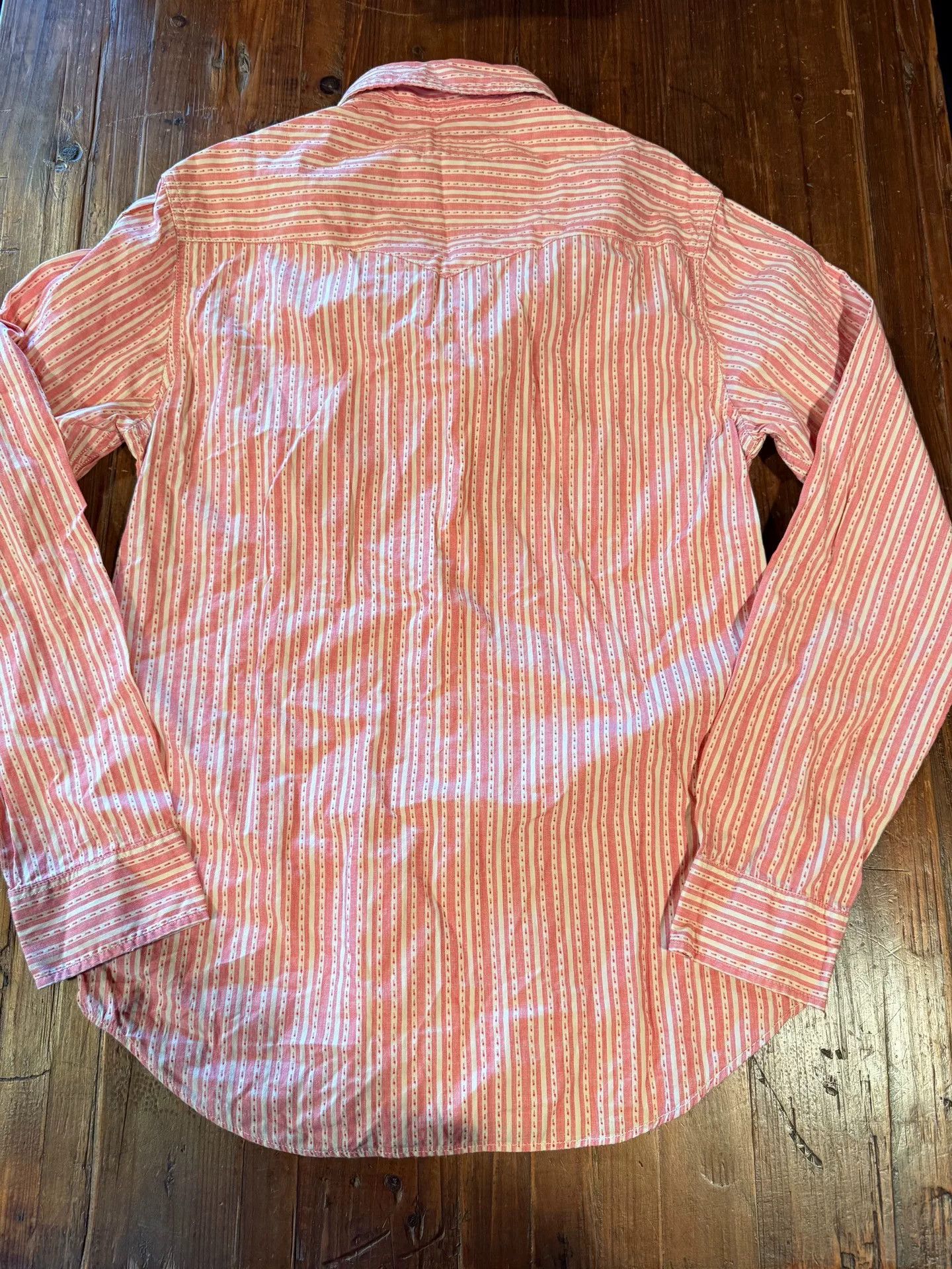 RRL Ralph Lauren RRL Ralph Lauren Orange White Striped Shirt Size US S / EU 44-46 / 1 - 2 Thumbnail