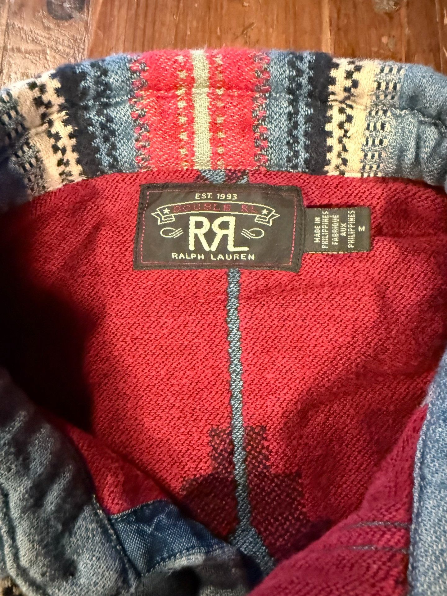 RRL Ralph Lauren RRL EST.1993 Classic Striped Denim Shirt Size US M / EU 48-50 / 2 - 3 Thumbnail