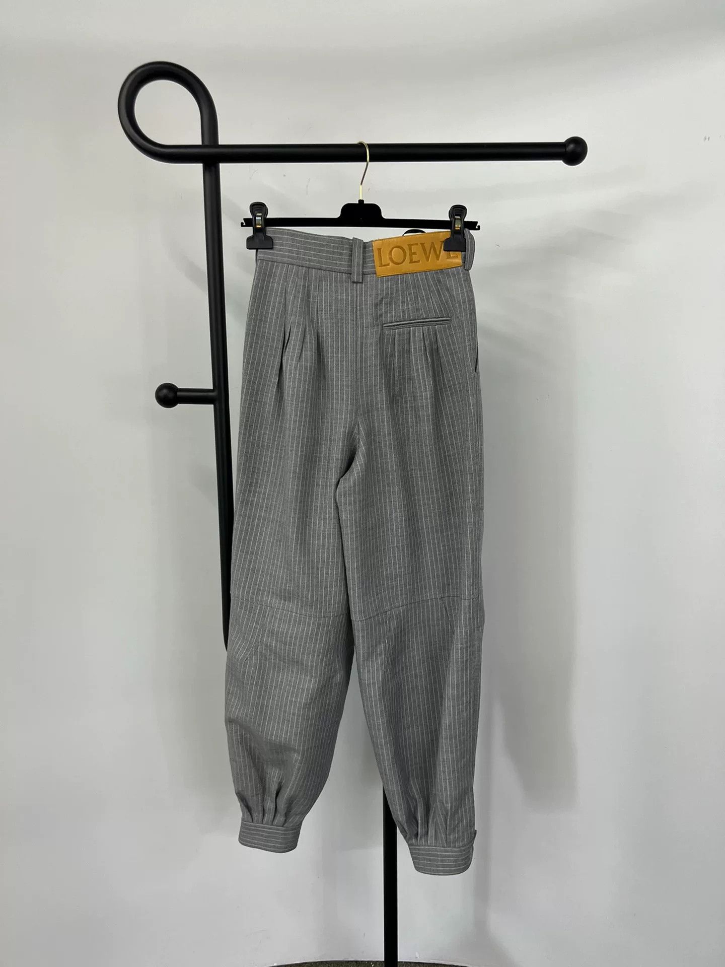Loewe Loewe Gray Vertical Stripe Wide-Leg Pants Size US 32 / EU 48 - 2 Thumbnail