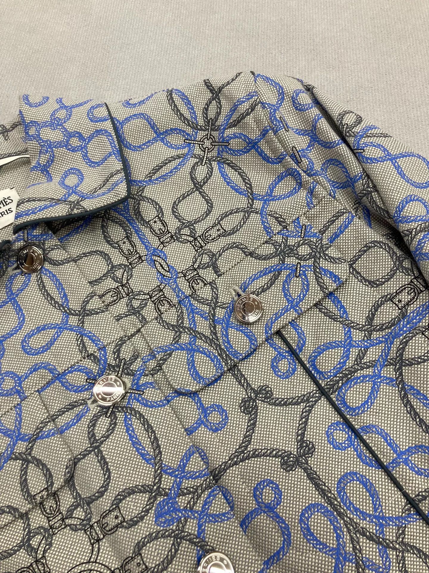 Hermes Hermes Gray Print Denim Jacket Size S / US 4 / IT 40 - 4 Thumbnail