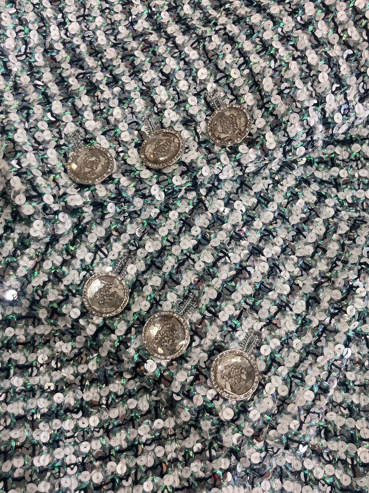 Chanel Chanel 23P Green Silver Sequin Jacket Size S / US 4 / IT 40 - 4 Thumbnail