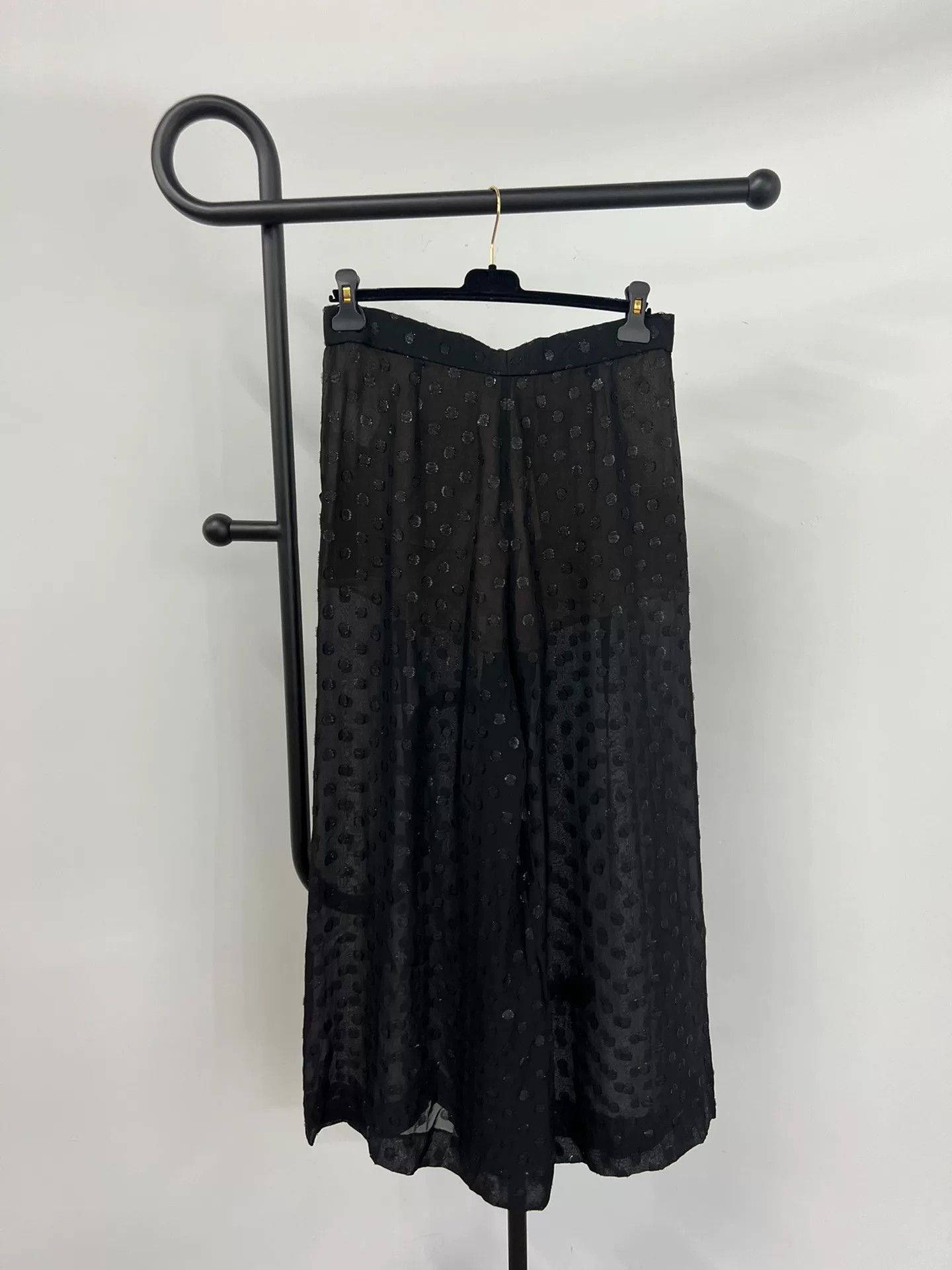 Chanel Chanel 23S Black Silk Wide-Leg Pants Size 40" / US 18 - 2 Thumbnail
