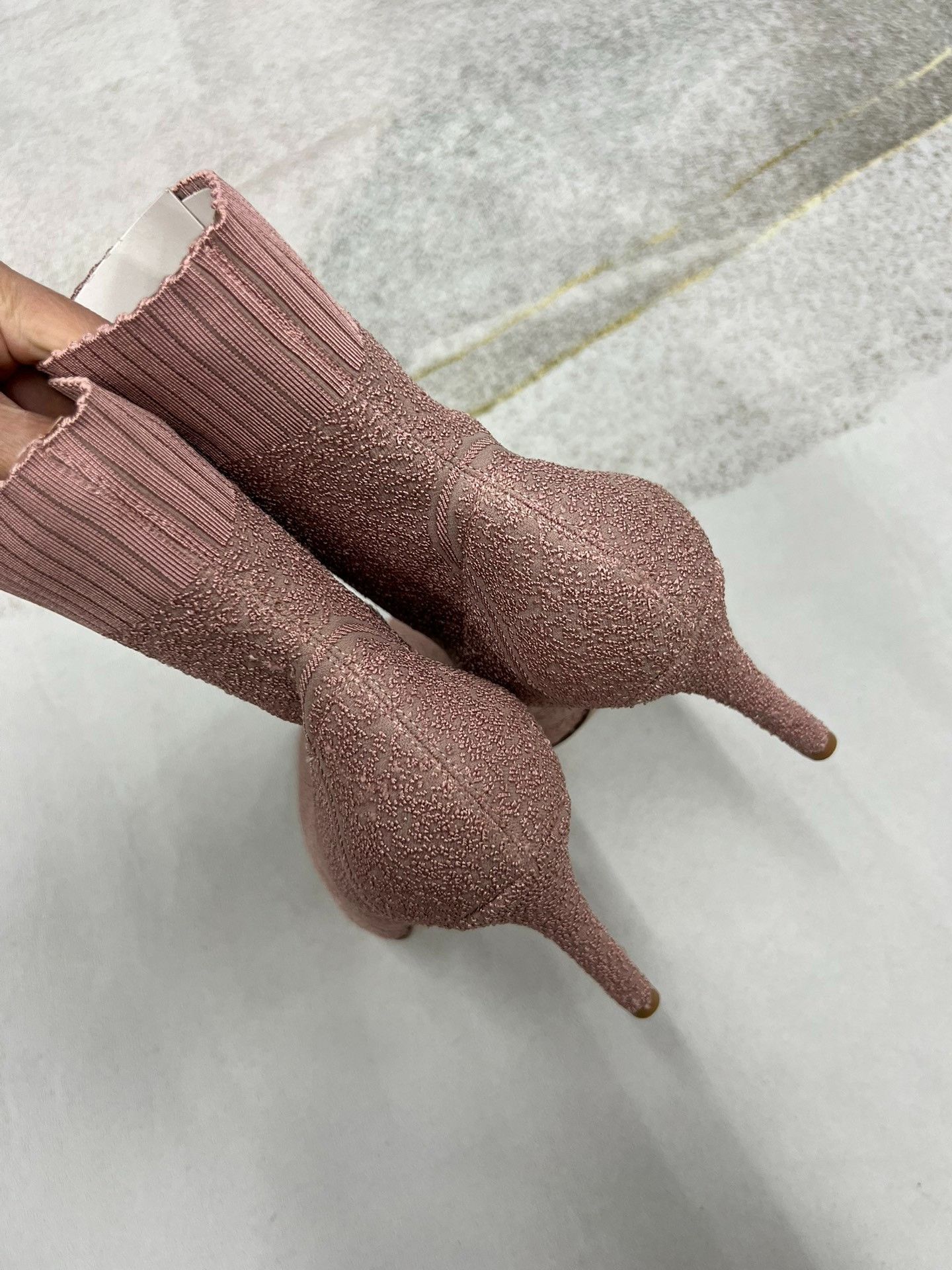 Gianvito Rossi Gianvito Rossi Pink Knitted Sock Boots Size US 7.5 / IT 37.5 - 4 Thumbnail