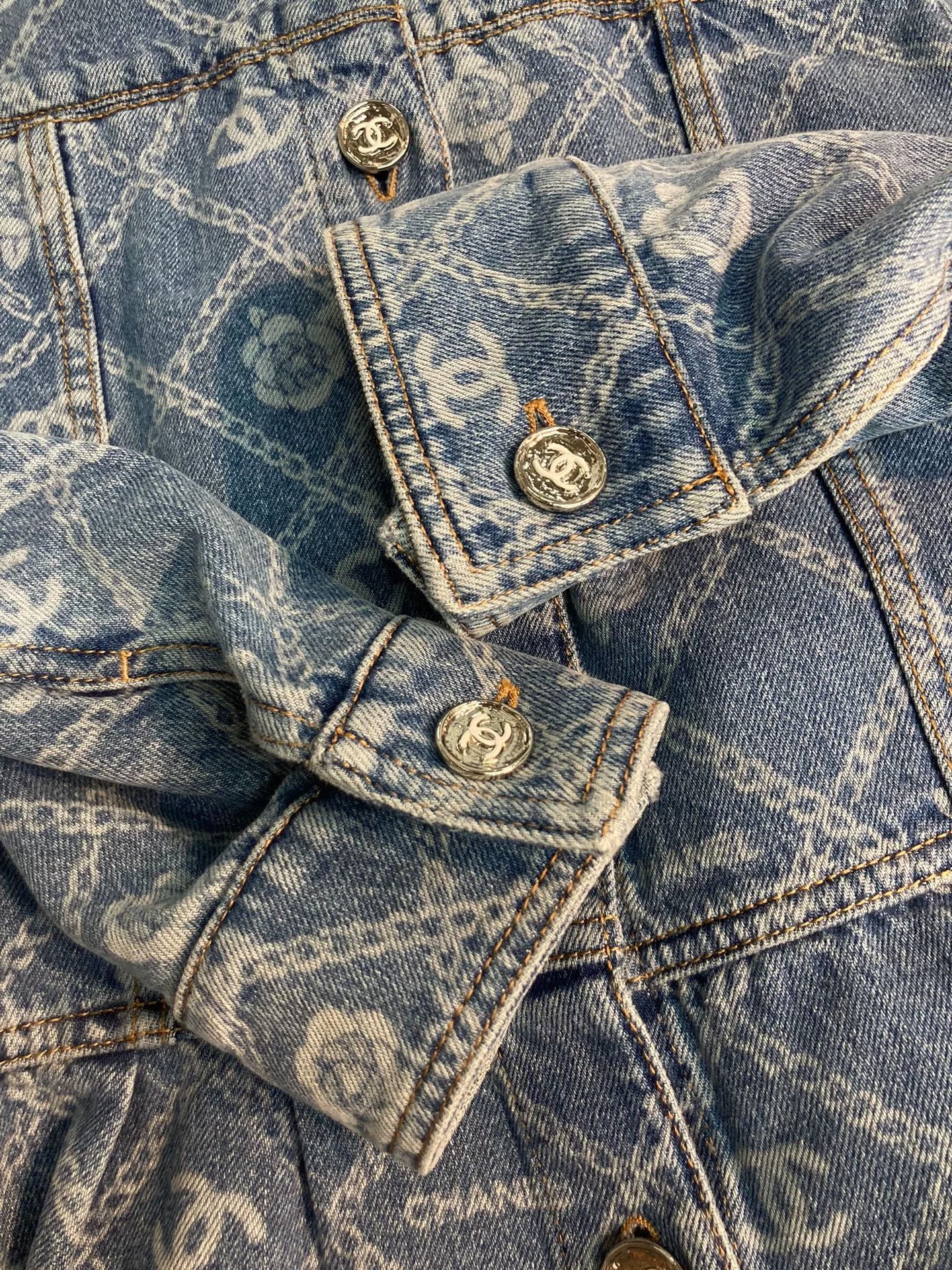 Chanel Chanel 23A Blue Camellia Denim Jacket Size XS / US 0-2 / IT 36-38 - 5 Thumbnail