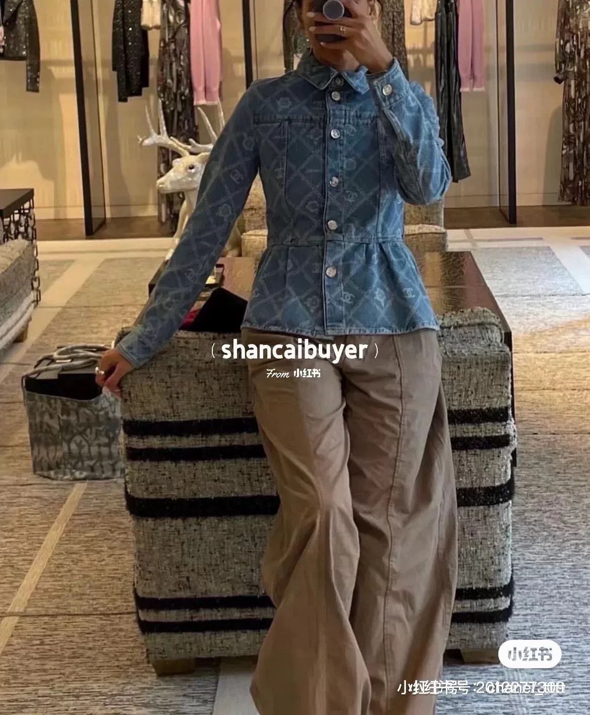 Chanel Chanel 23A Blue Camellia Denim Jacket Size XS / US 0-2 / IT 36-38 - 9 Thumbnail