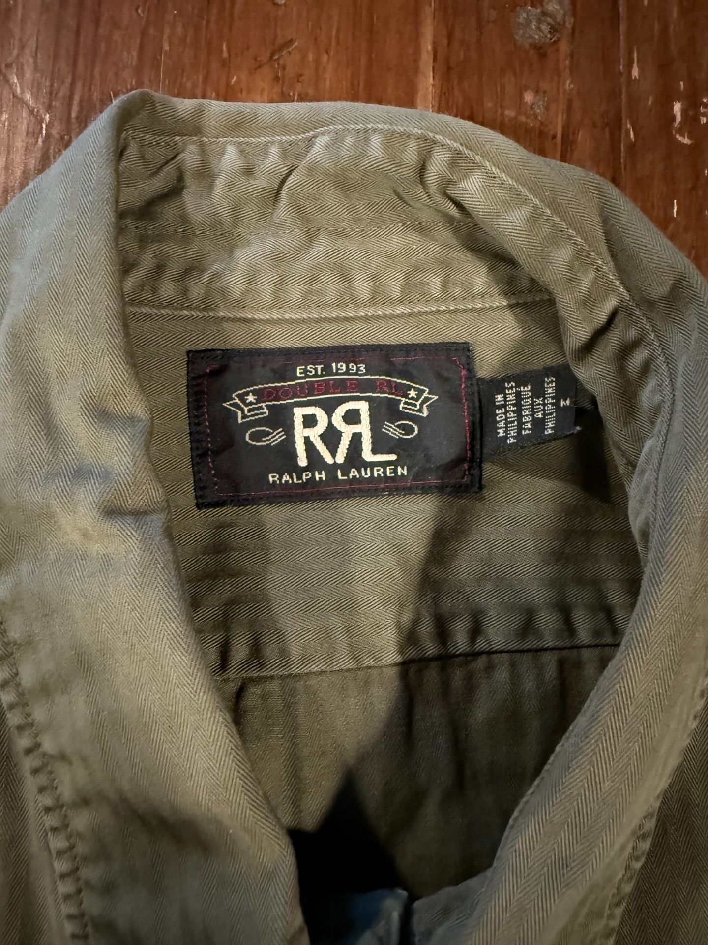 RRL Ralph Lauren RRL Ralph Lauren Military Green Work Shirt Size US M / EU 48-50 / 2 - 3 Thumbnail