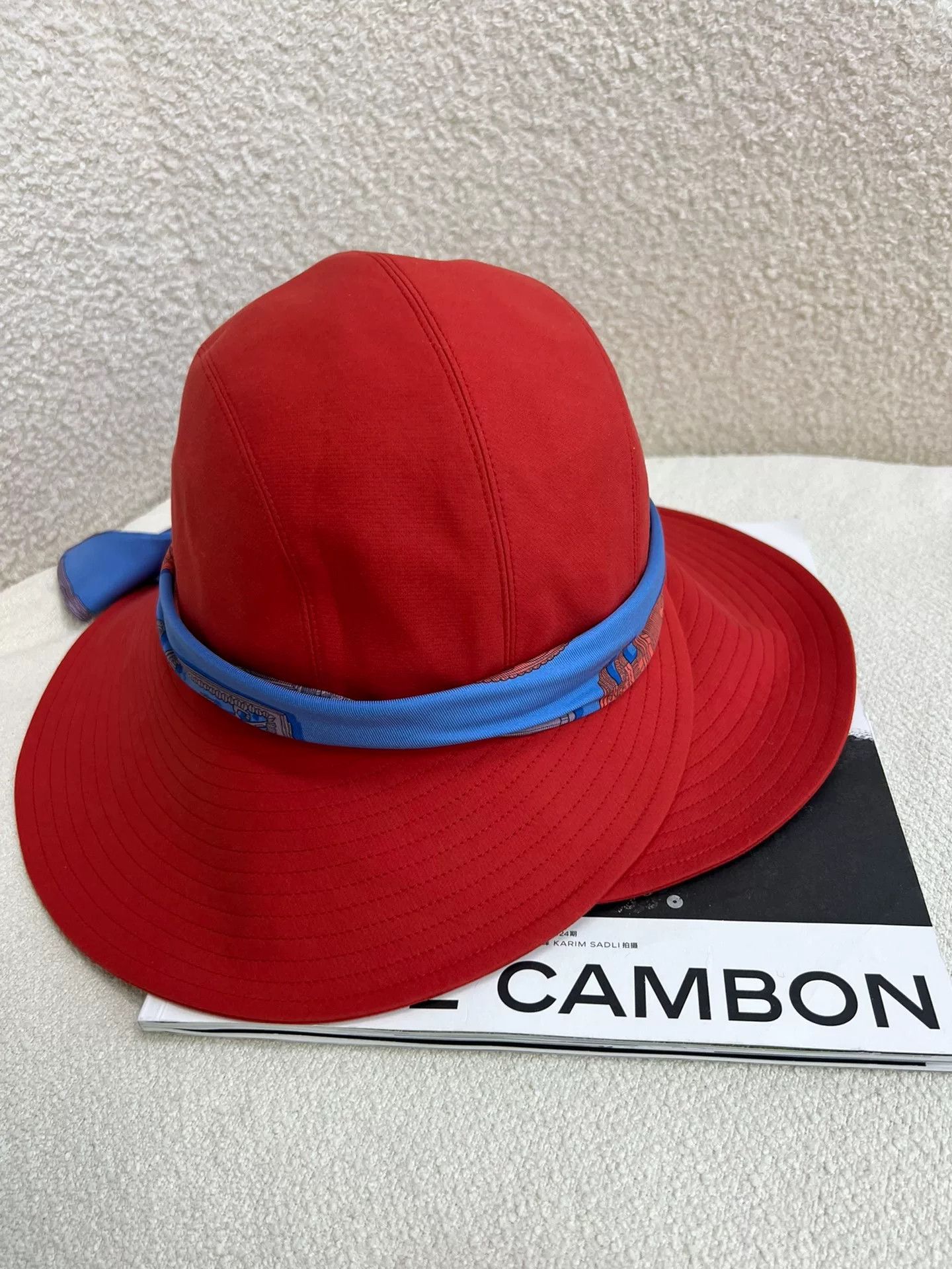 Hermes Hermes Red Silk Scarf Bucket Hat Size ONE SIZE - 3 Thumbnail