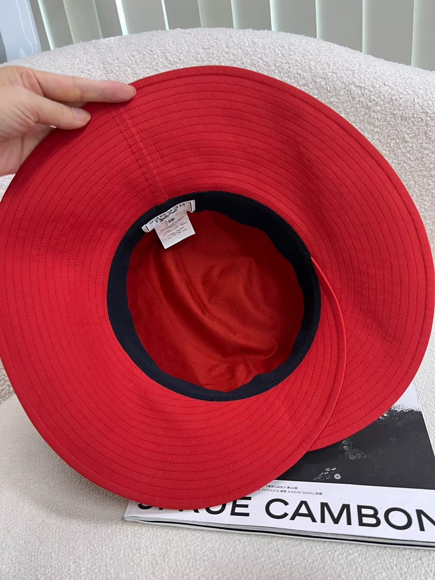 Hermes Hermes Red Silk Scarf Bucket Hat Size ONE SIZE - 4 Thumbnail
