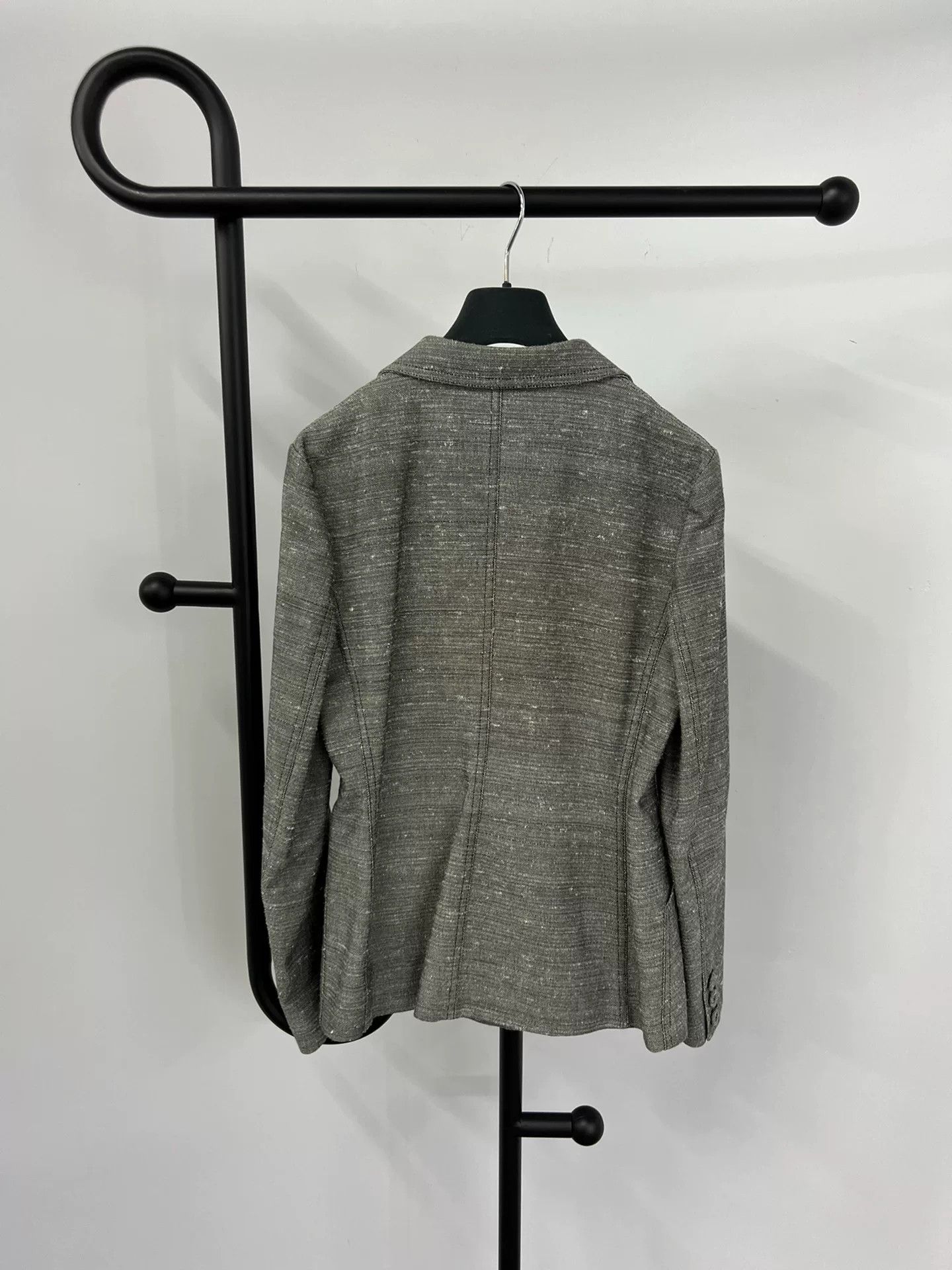 Dior Dior Gray Double-Breasted Peak Lapel Blazer Size US XXS / EU 40 - 4 Thumbnail