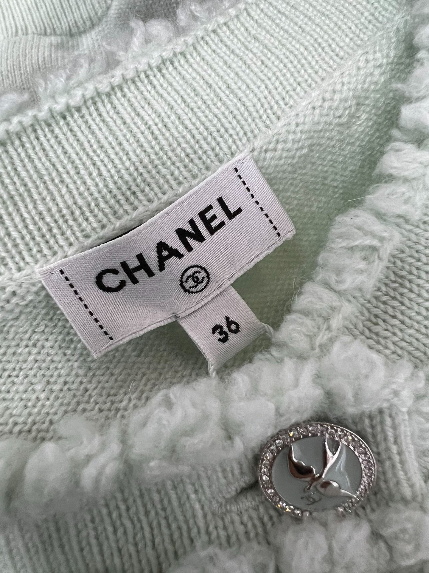Chanel Chanel 25S Mint Green Lace Cashmere Cardigan Size XS / US 0-2 / IT 36-38 - 5 Thumbnail