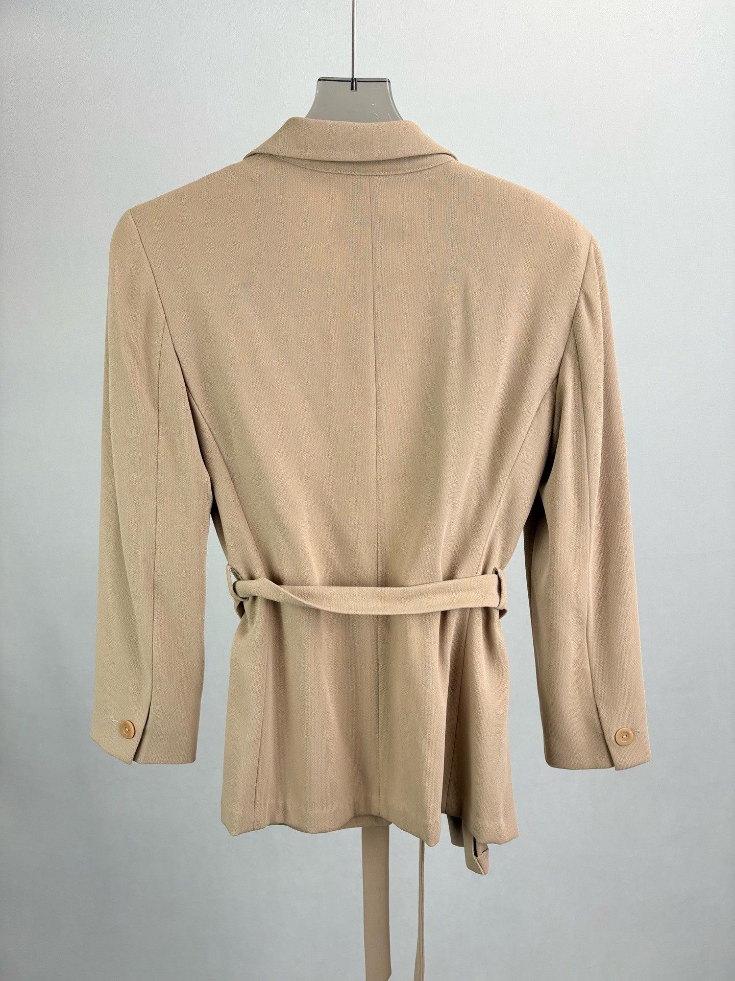 Max Mara MAXMARA Khaki Belted Wool Blazer Size S / US 4 / IT 40 - 2 Thumbnail