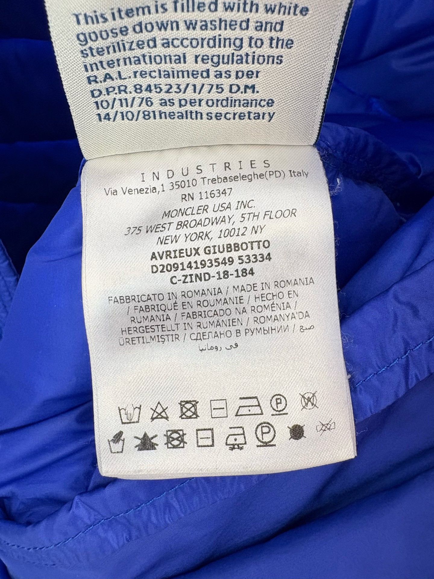 Moncler Moncler AVRIEUX Blue Cuff Logo Down Jacket Size US XXL / EU 58 / 5 - 6 Thumbnail