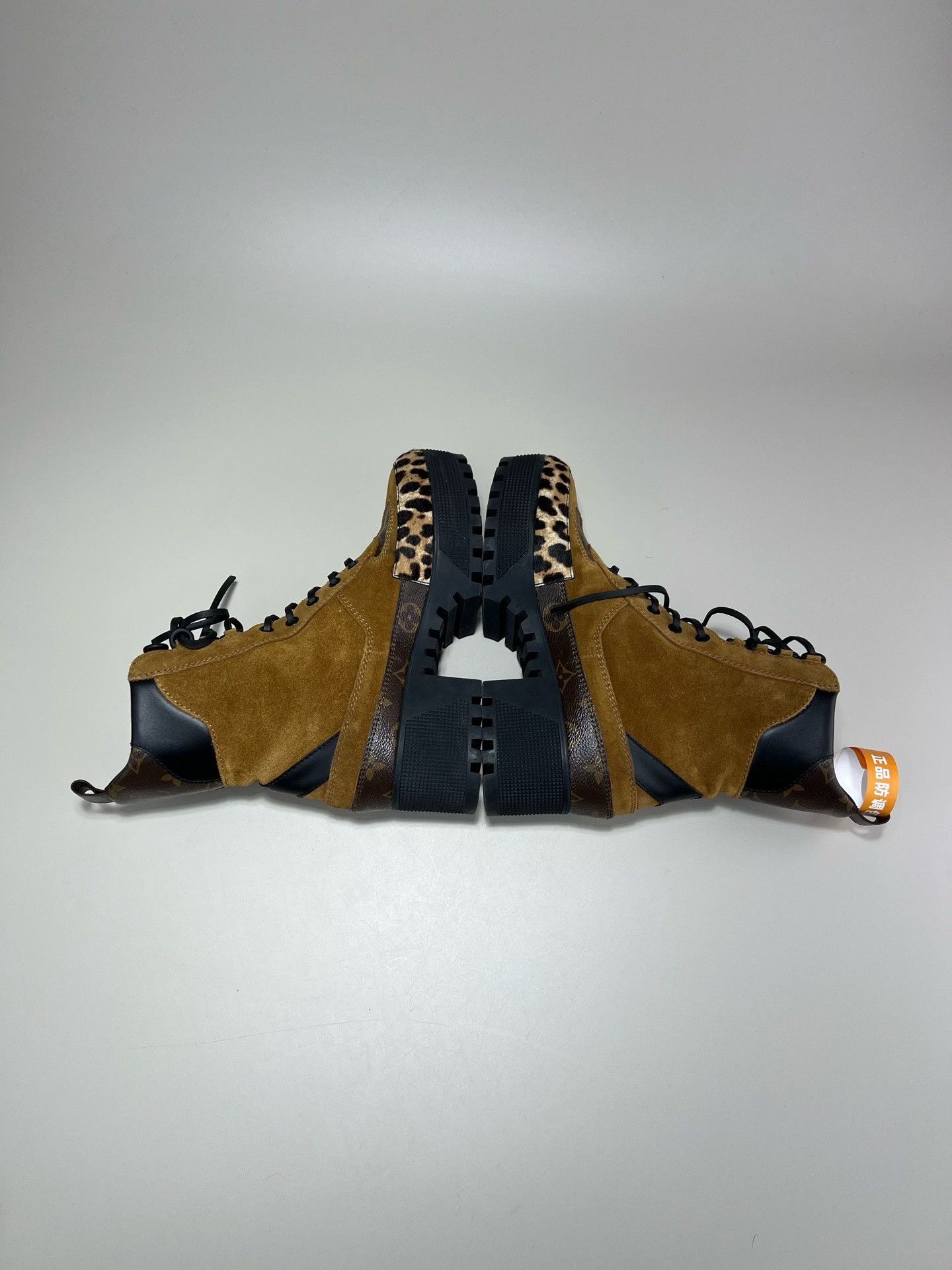 Louis Vuitton Louis Vuitton Brown Suede Leopard Martin Boots Size US 6.5 / IT 36.5 - 4 Thumbnail