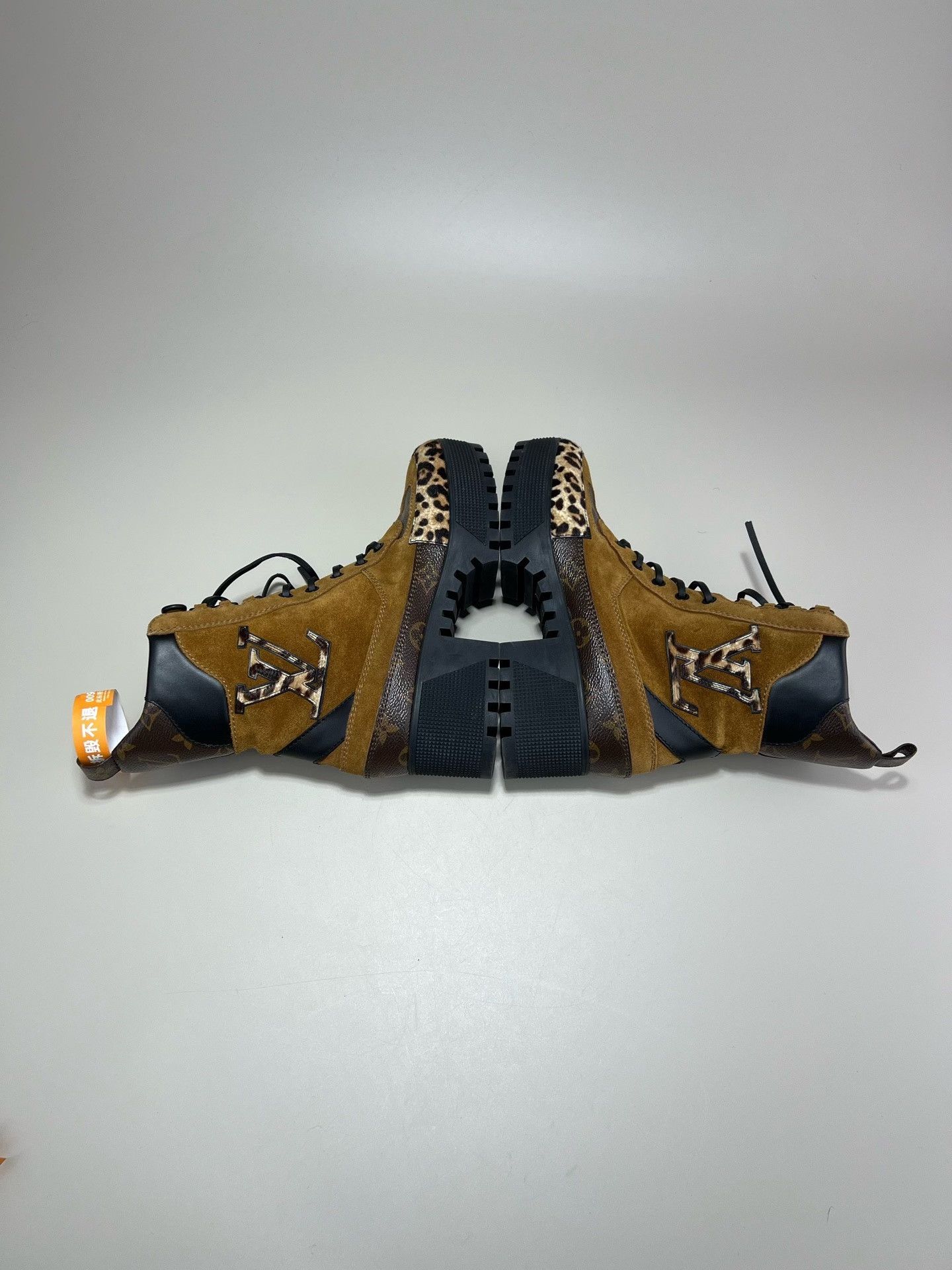 Louis Vuitton Louis Vuitton Brown Suede Leopard Martin Boots Size US 6.5 / IT 36.5 - 5 Thumbnail