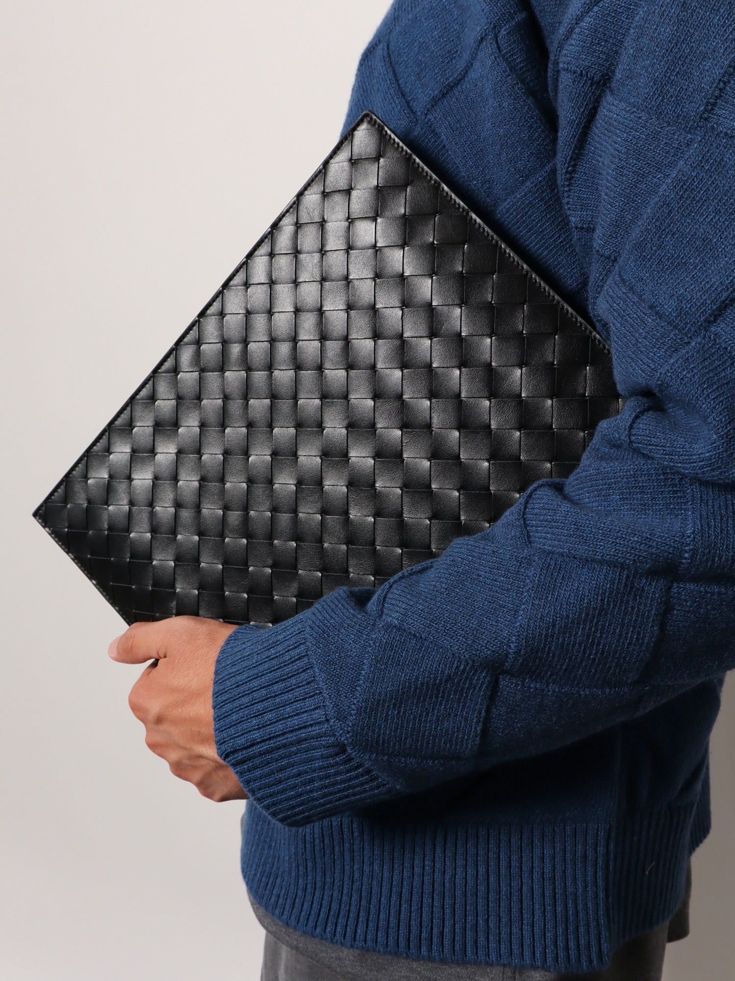 Bottega Veneta Avenue Leather Document Case With Intrecciato Motif Size ONE SIZE - 2 Thumbnail