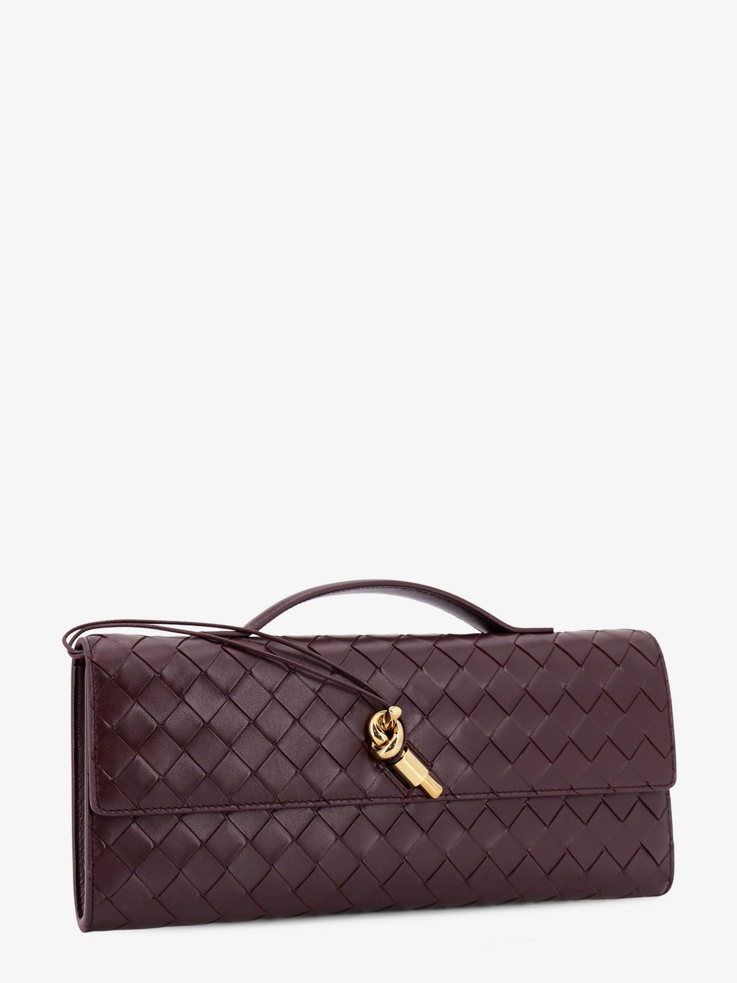 Bottega Veneta Andiamo Leather Clutch With Woven Pattern Size ONE SIZE - 3 Thumbnail