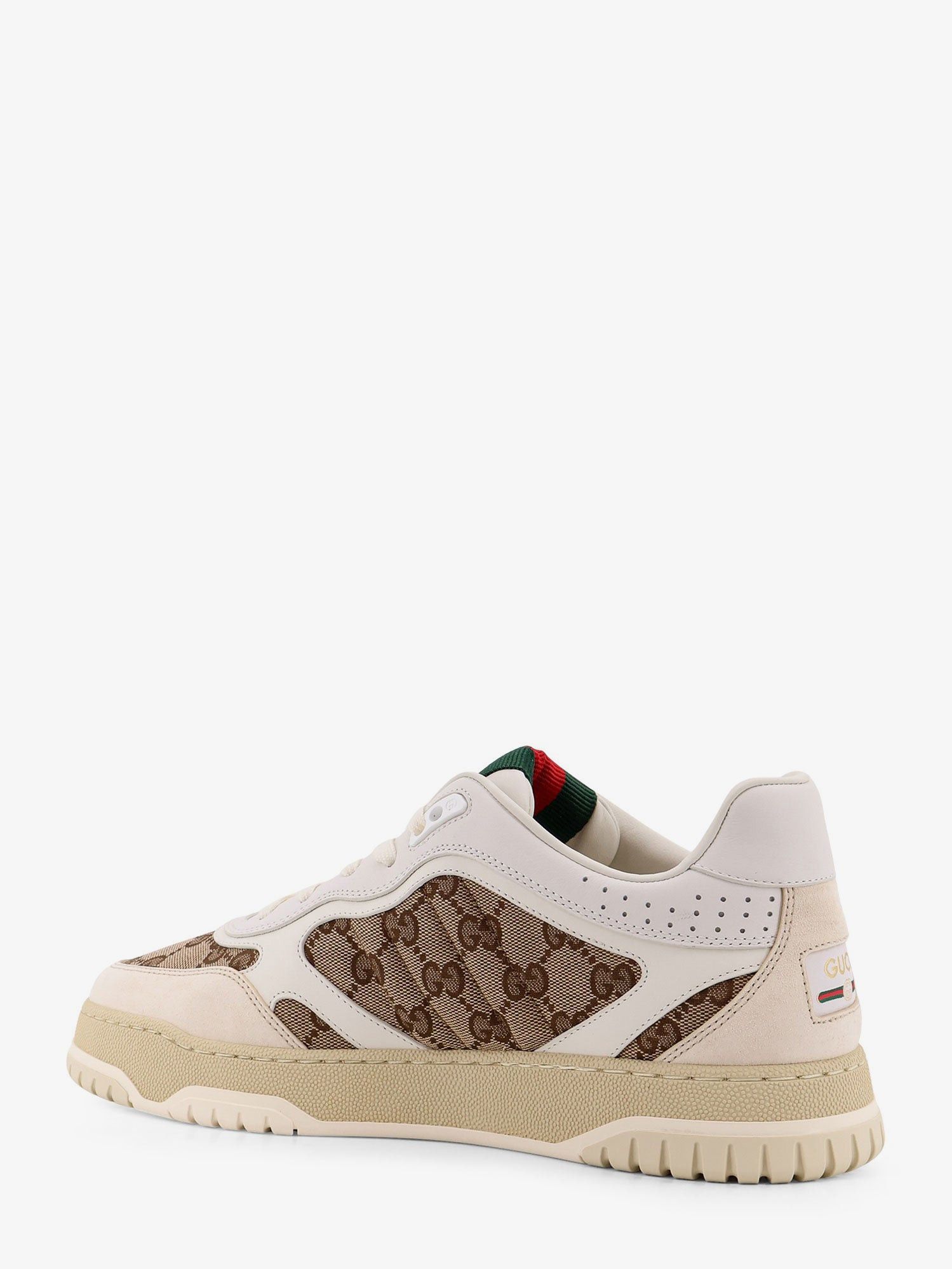 Gucci Leather And Suede Low-Top Re-Web Sneakers With Gg Supreme Fabric Inserts Size US 10.5 / EU 43-44 - 3 Thumbnail