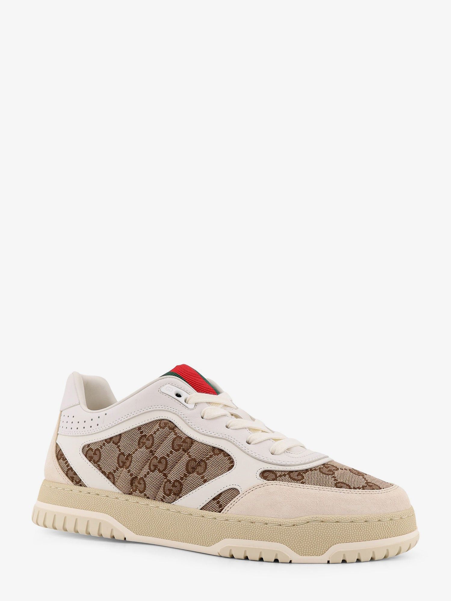 Gucci Leather And Suede Low-Top Re-Web Sneakers With Gg Supreme Fabric Inserts Size US 10.5 / EU 43-44 - 2 Thumbnail