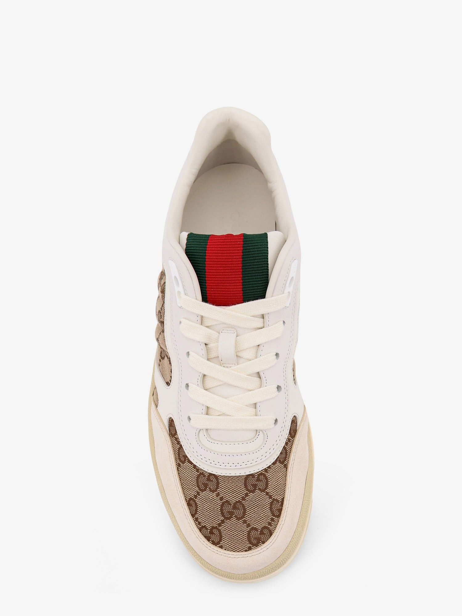 Gucci Leather And Suede Low-Top Re-Web Sneakers With Gg Supreme Fabric Inserts Size US 10.5 / EU 43-44 - 5 Thumbnail