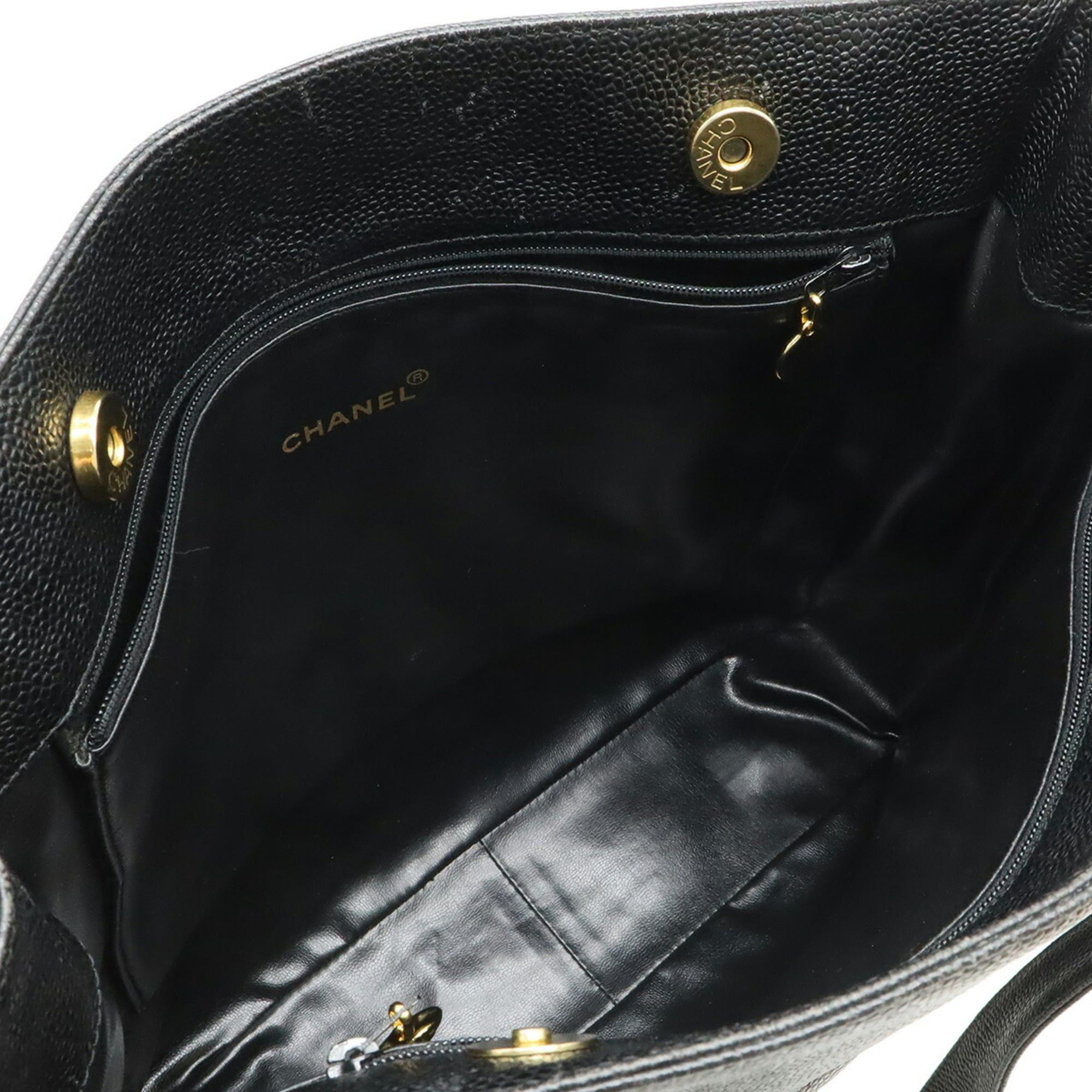 Chanel CHANEL Coco Mark Tote Bag, Shoulder Tote, Caviar Leather, Black Size ONE SIZE - 7 Thumbnail