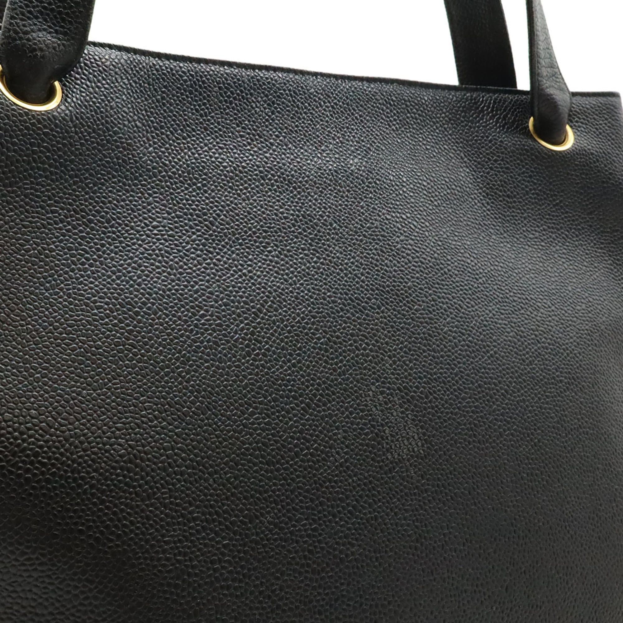 Chanel CHANEL Coco Mark Tote Bag, Shoulder Tote, Caviar Leather, Black Size ONE SIZE - 9 Thumbnail
