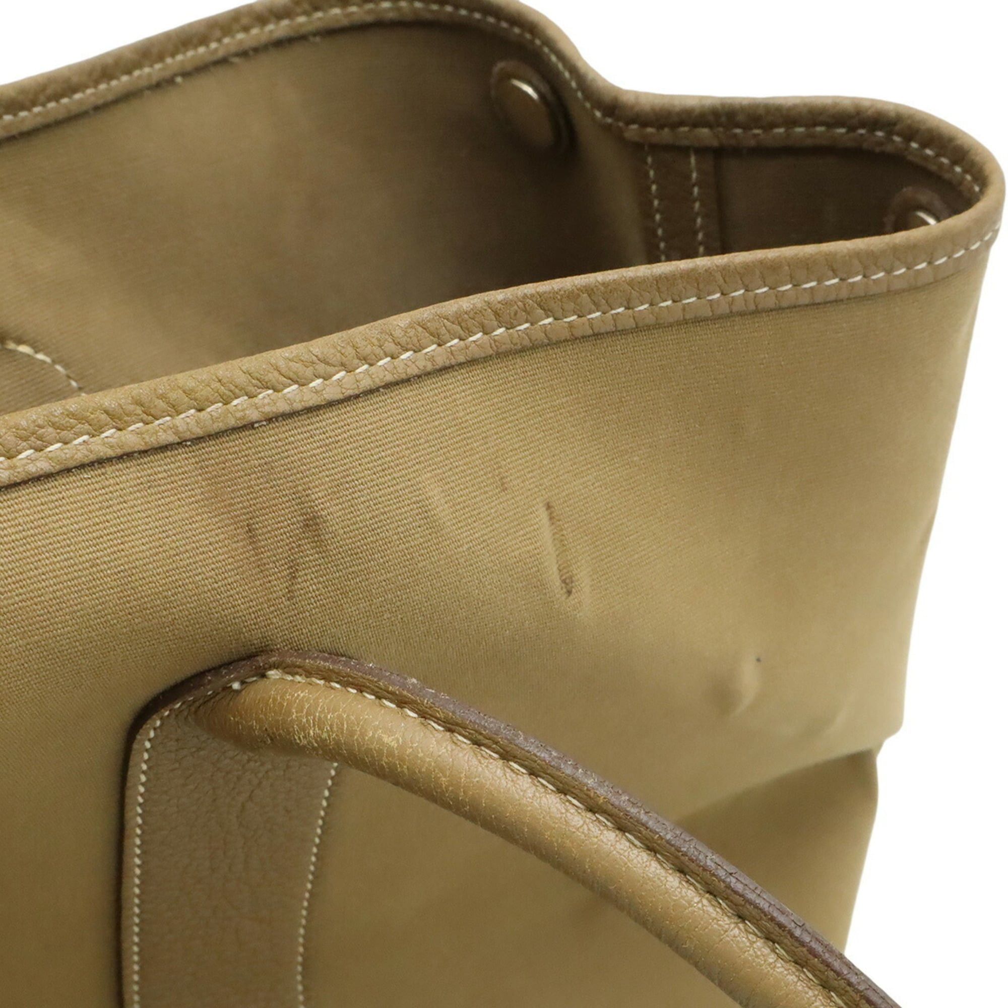Hermes HERMES Garden PM Tote Bag Handbag Toile Officier Canvas Leather Brown Beige □Q Stamp Size ONE SIZE - 9 Thumbnail